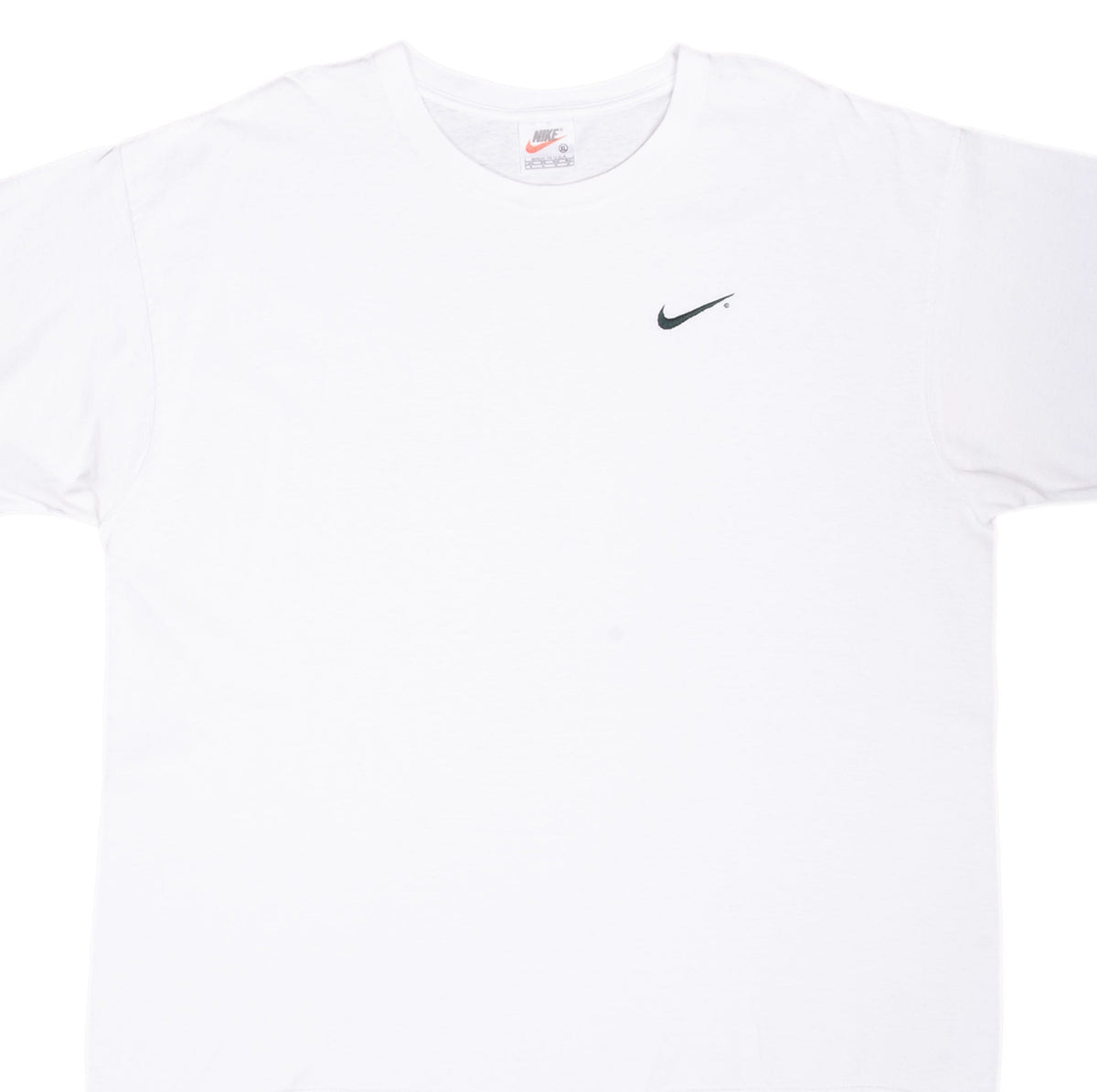 Vintage Nike Classic Swoosh White Tee Shirt 1990S Size XL Made In Usa