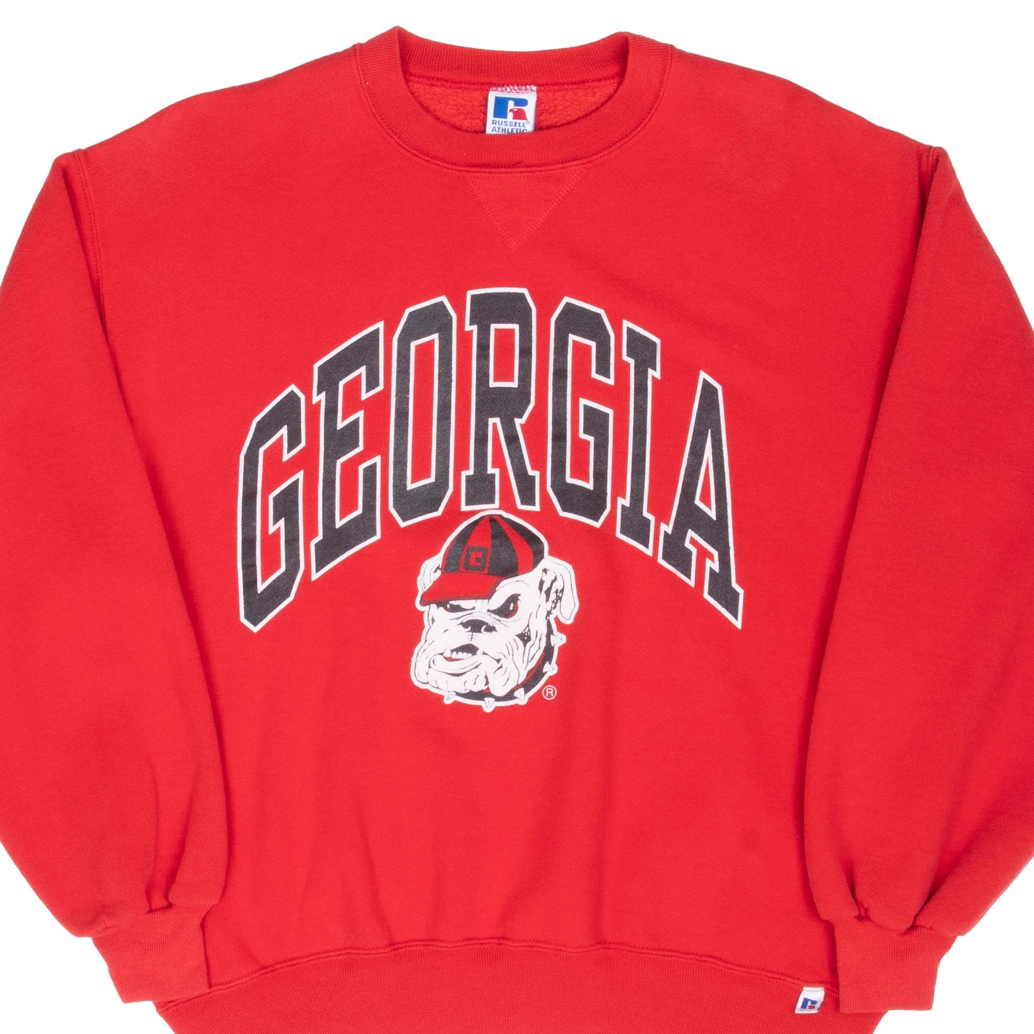 Vintage Ncaa Georgia Bulldogs Red Sweatshirt 1990S Size Large Made In Usa