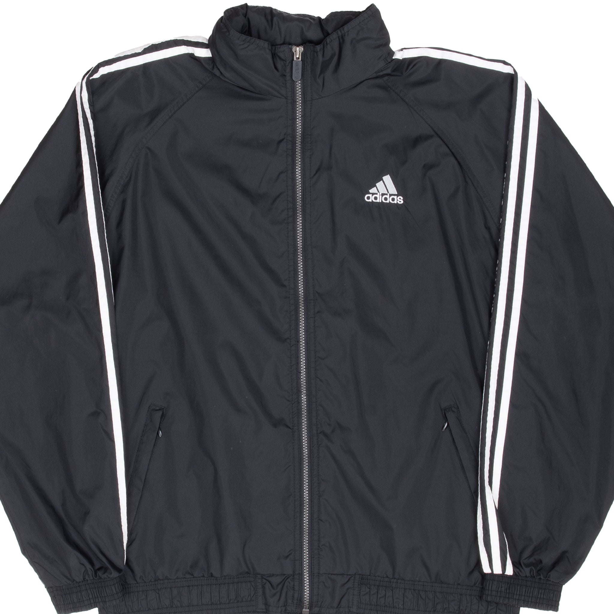 Vintage Adidas Black Windbreaker Jacket 1990S Size Medium