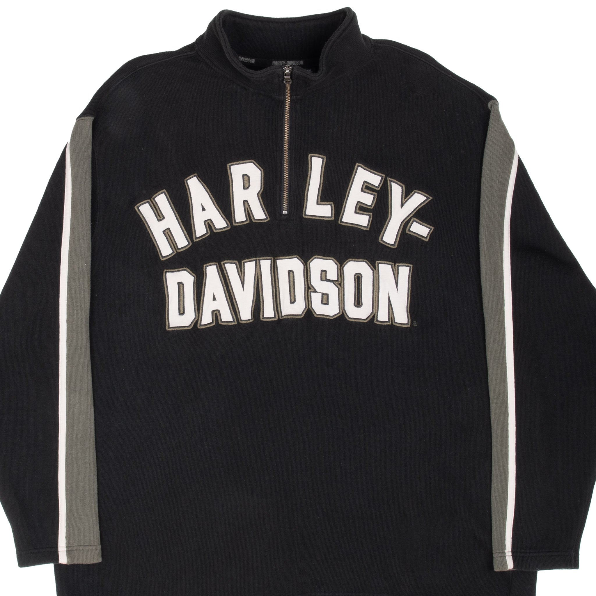 Vintage Harley Davidson Black Quarter Zip Sweater 2000S Size 2XL
