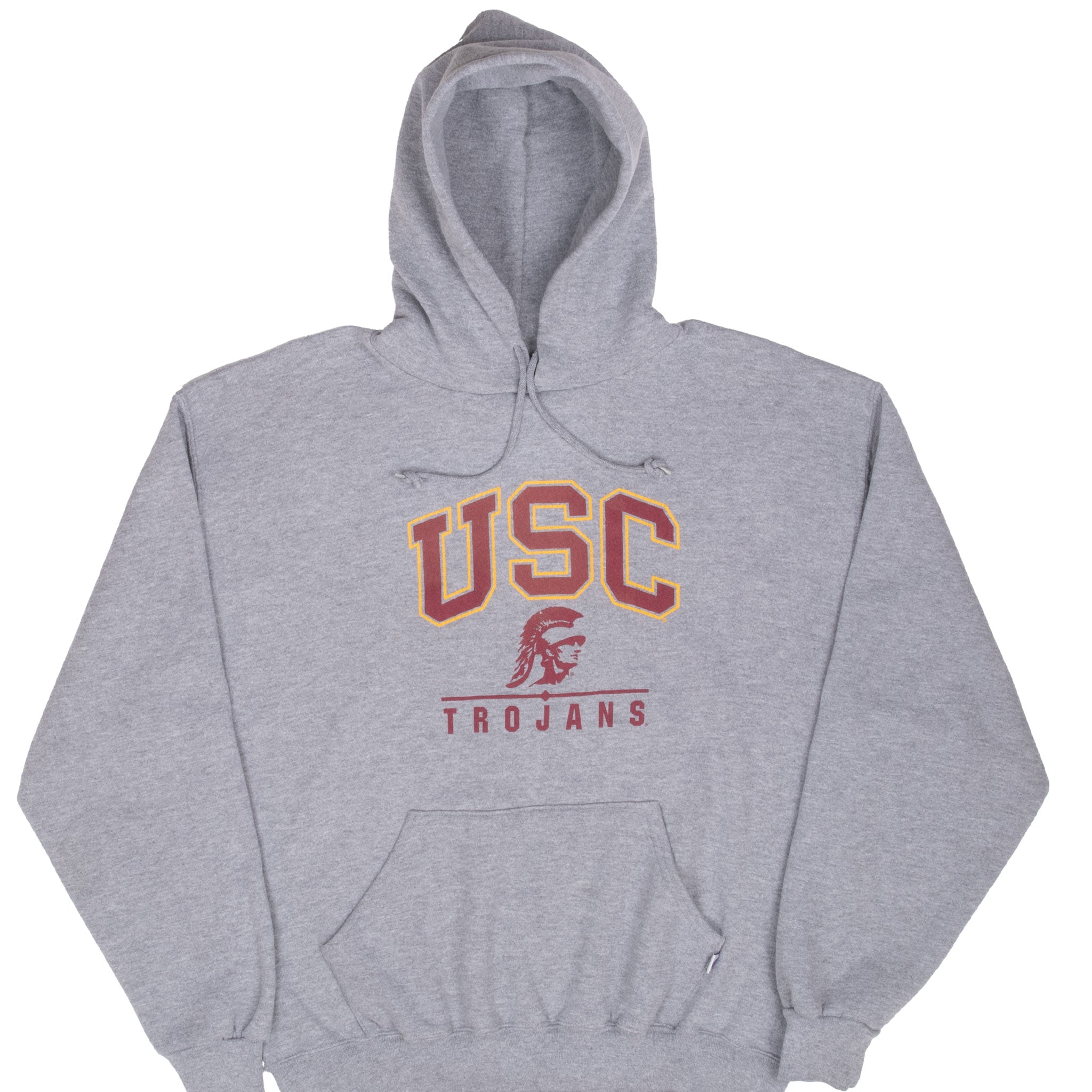 Vintage Usc Russell Grey Hoodie Sweatshirt 1990S Size Large