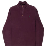 Vintage Polo Ralph Lauren Burgundy Quarter 1/4 Zip Sweater 1990S Size Large