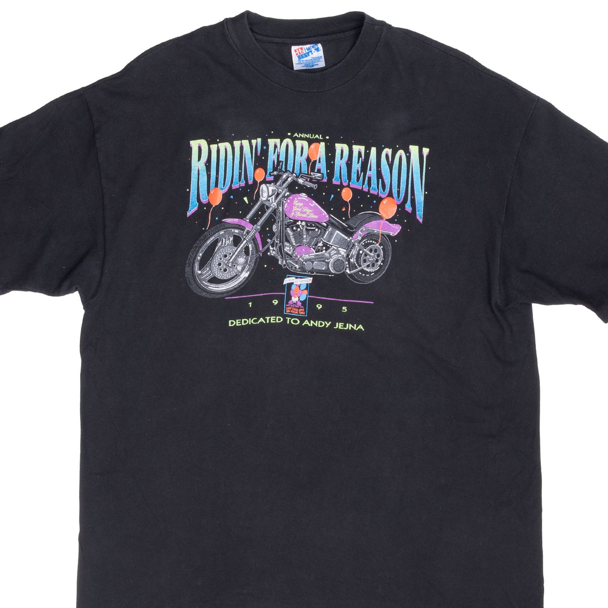 Vintage Riding For A Reason Harv's Biker Tee Shirt 1995 Size XL Made In Usa With Single Stitch Sleeves