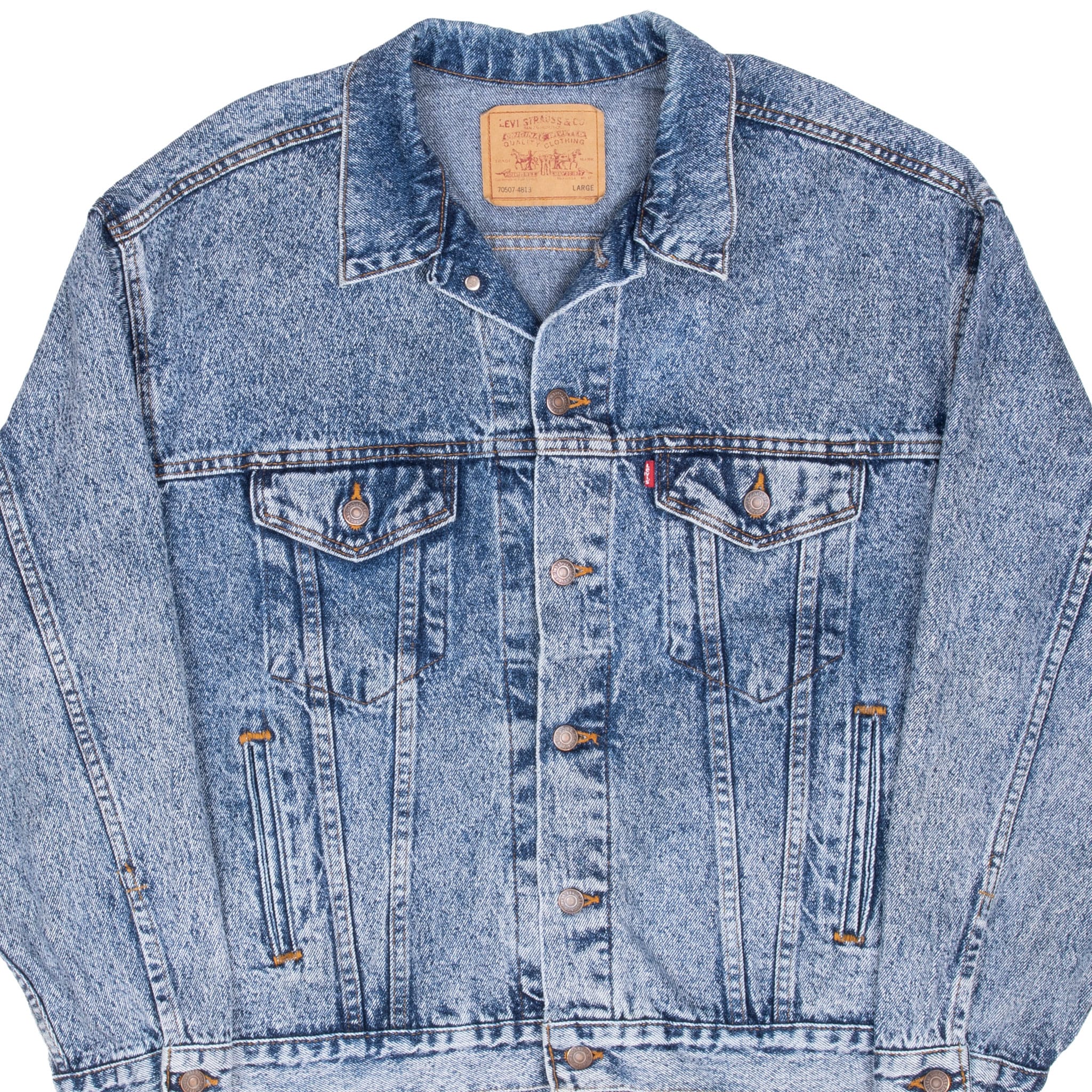 Vintage Levi's Type III Acid-Wash Denim Jacket 4-Pocket 70507-4813 1980s Size Large Made in USA