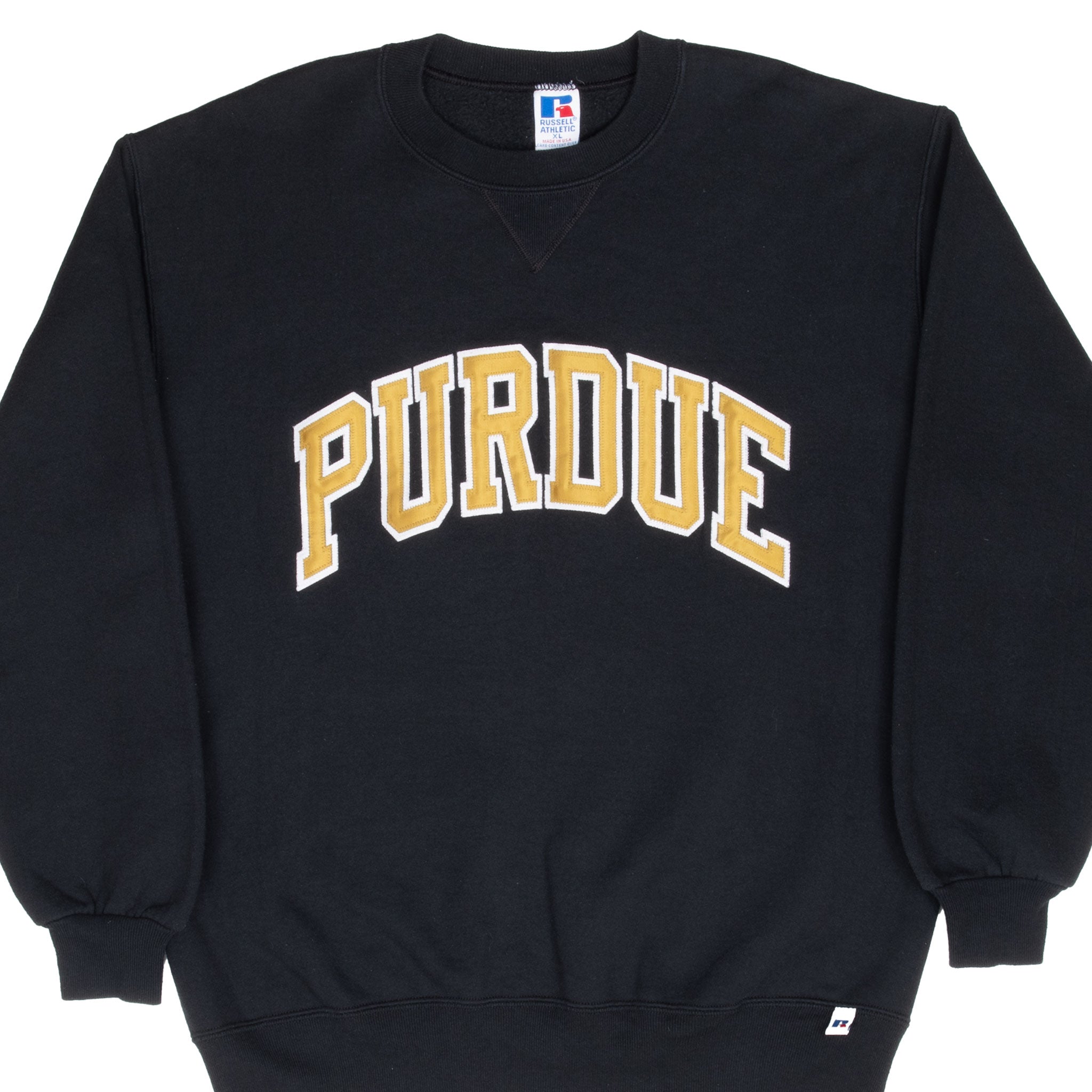 Vintage Purdue University Boilermakers Embroidered Russell Sweatshirt 1990S Size XL Made In USA
