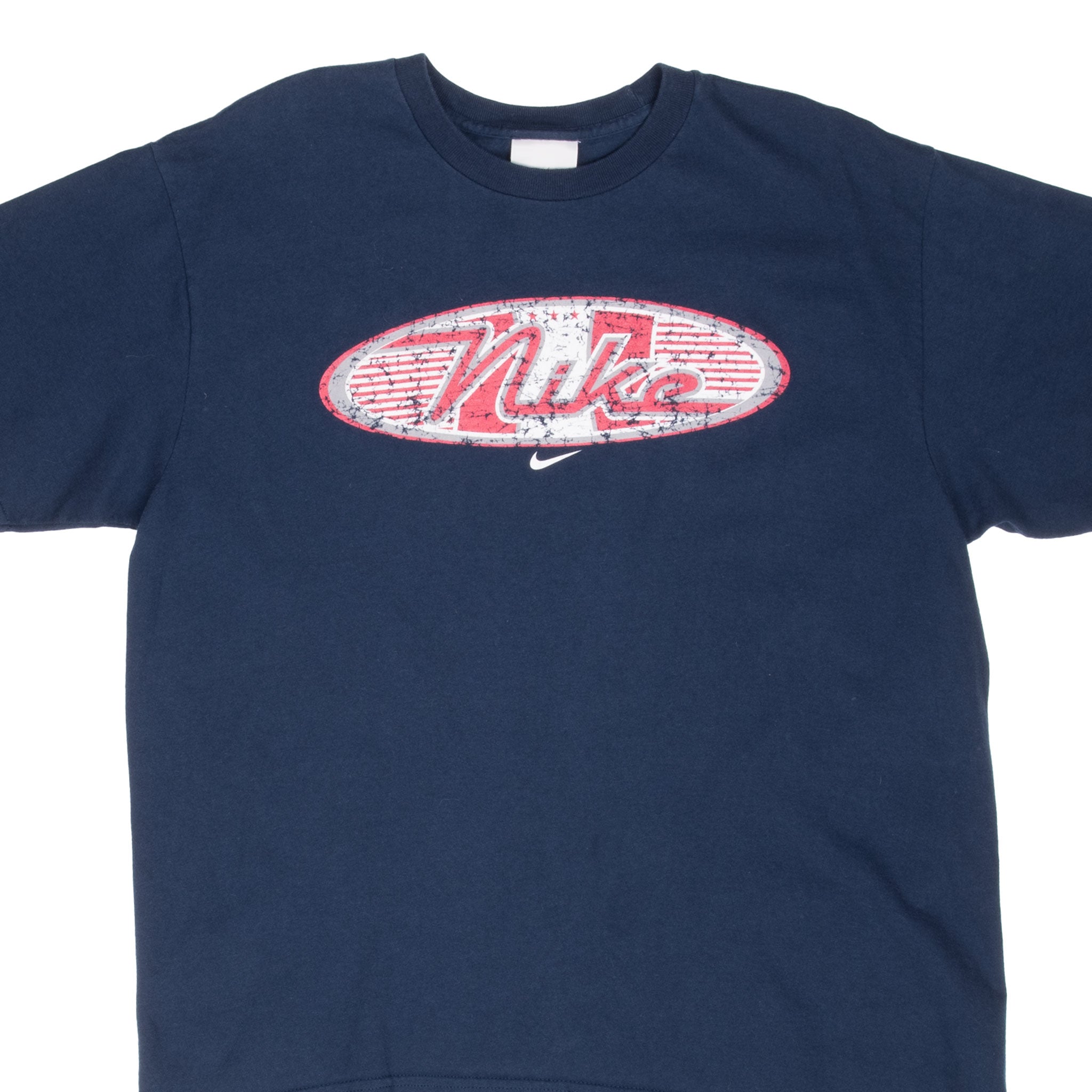 Vintage Nike Spellout Navy Blue Tee Shirt 2000S Size Large