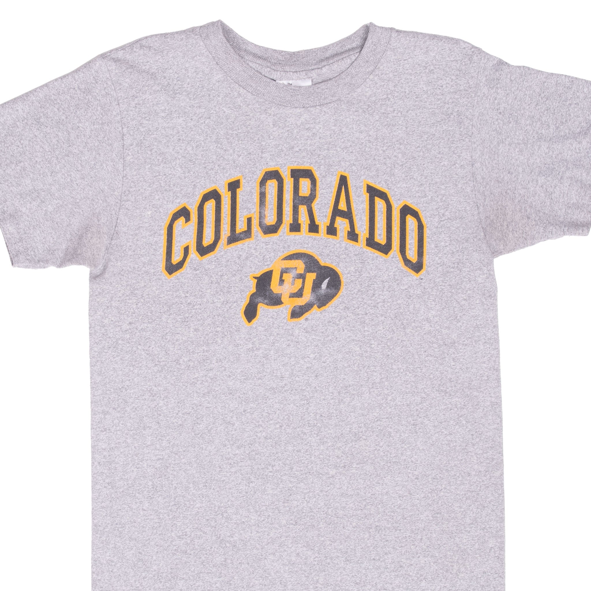 Vintage Ncaa Colorado Golden Buffaloes Grey Tee Shirt 1990S Size Small Made In Usa With Single Stitch Sleeves
