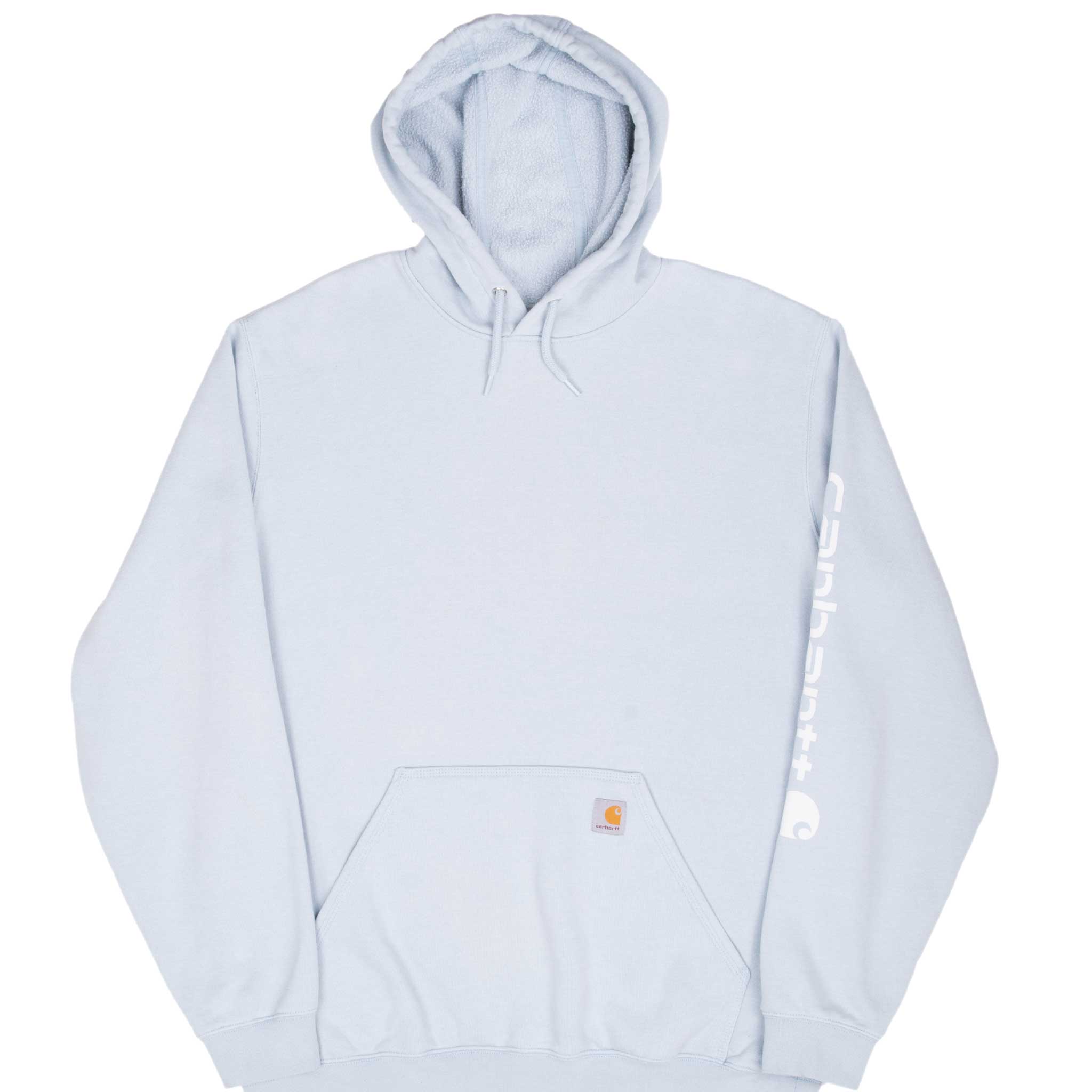 Vintage Carhartt Light Blue Hoodie Sweatshirt 2000S Size XL Tall