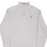 Vintage Polo Ralph Lauren Light Grey Quarter 1/4 Zip Sweater 1990S Size XL