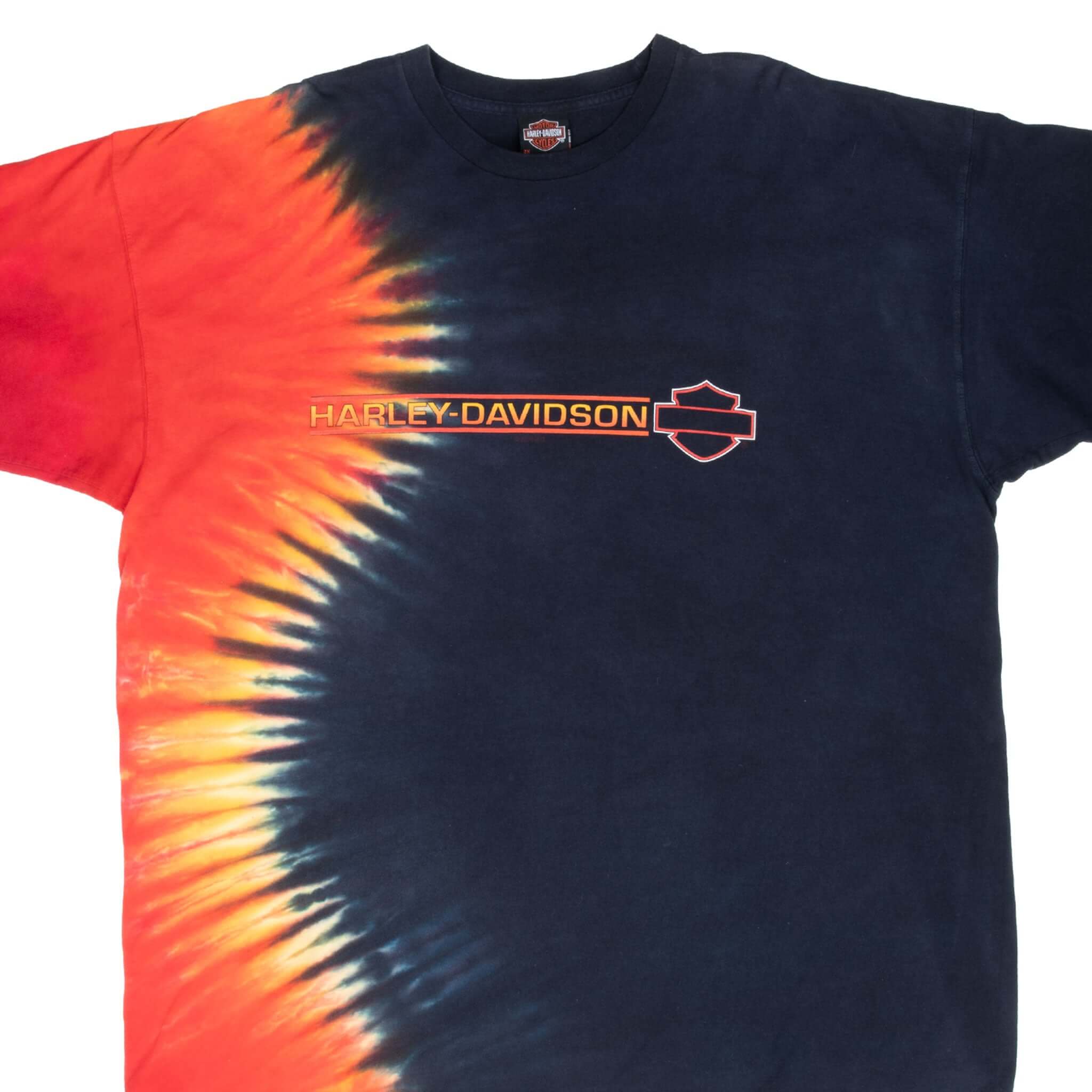 Vintage Tie Dye Harley Davidson 2000 Tee Shirt Size 2XL Made In Usa
