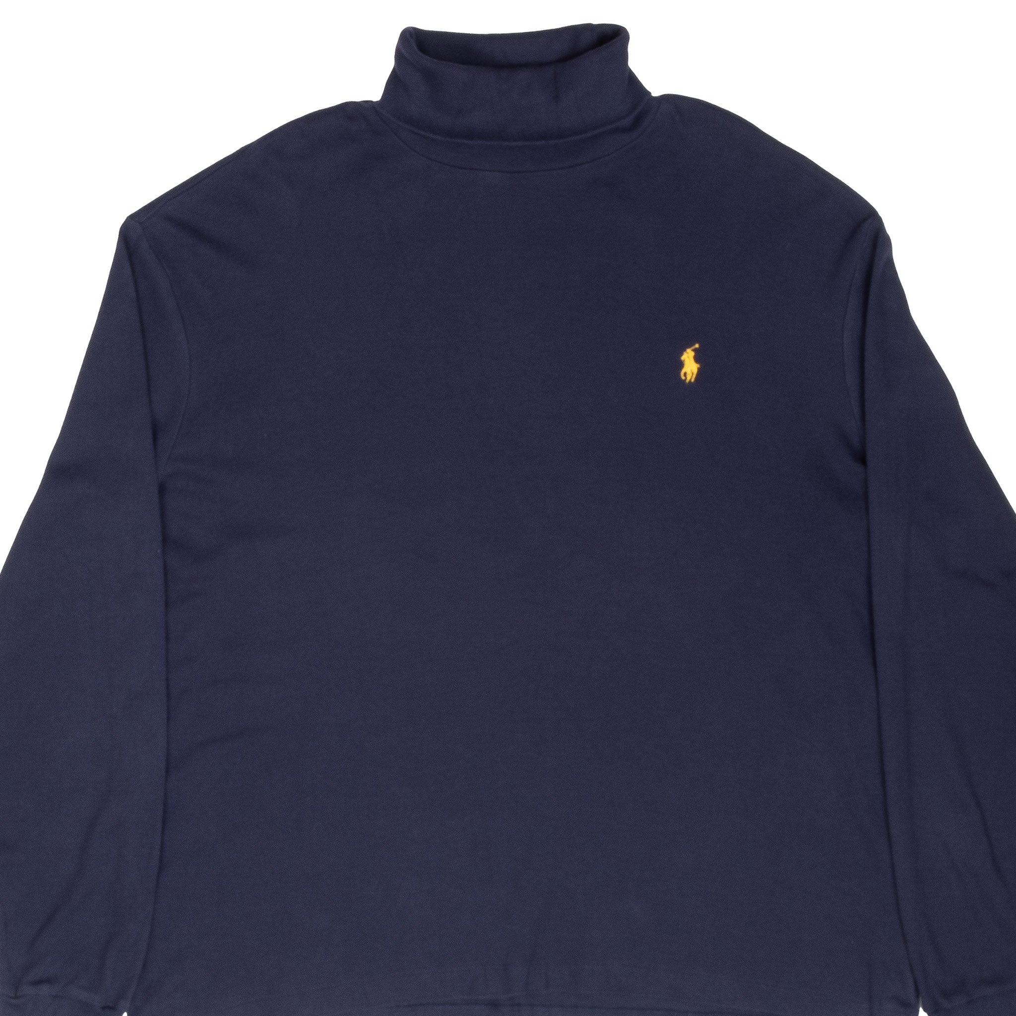 Vintage Ralph Lauren Navy Blue Turtle Neck Long Sleeve Tee Shirt 1990S Size Large