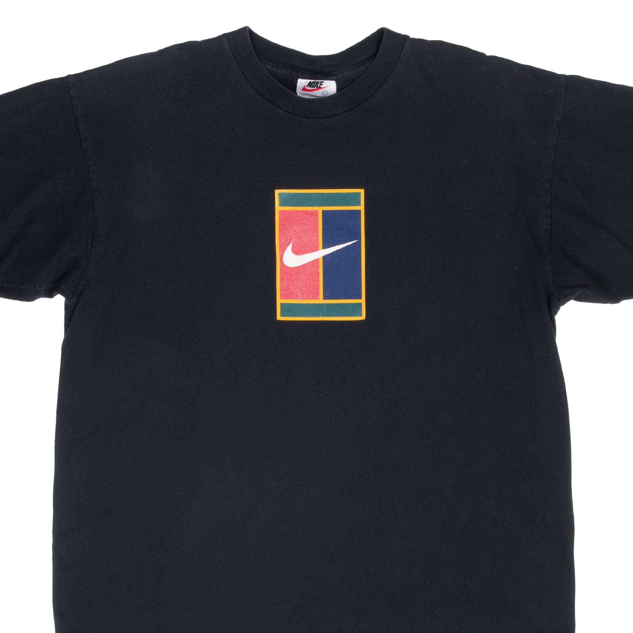 Vintage Nike Court Tennis Black Tee Shirt Late 1990S Size Large