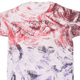 Vintage All Over Print Red Purple White Tee Shirt Size XL Made In Usa Single Stitch