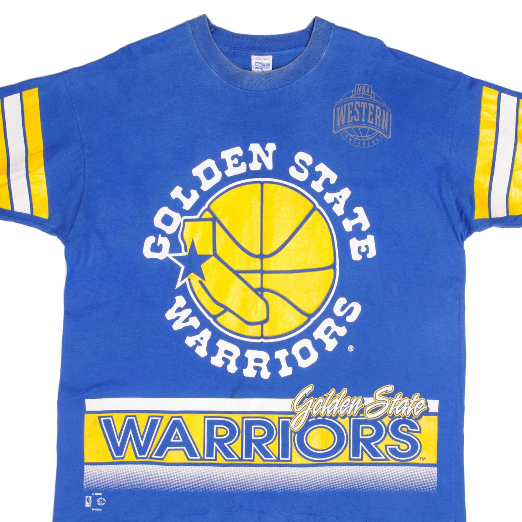 Vintage NBA Golden State Warrior Tee Shirt 1990s Size XL Made In USA With Single Stitch Sleeves