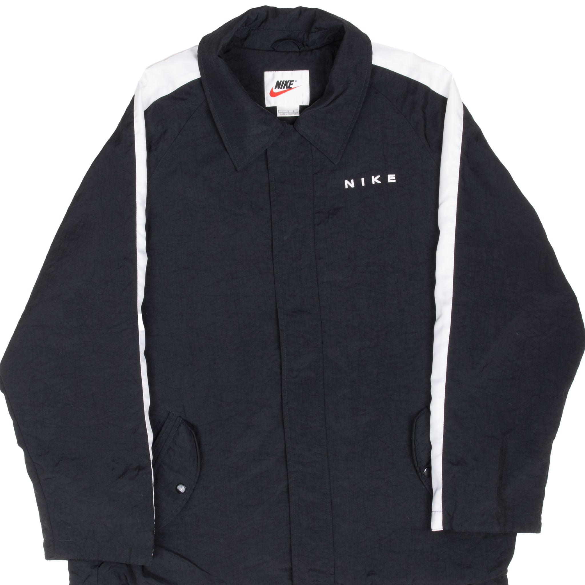 Vintage Nike Big Swoosh Black Windbreaker Jacket 1990S Size Large