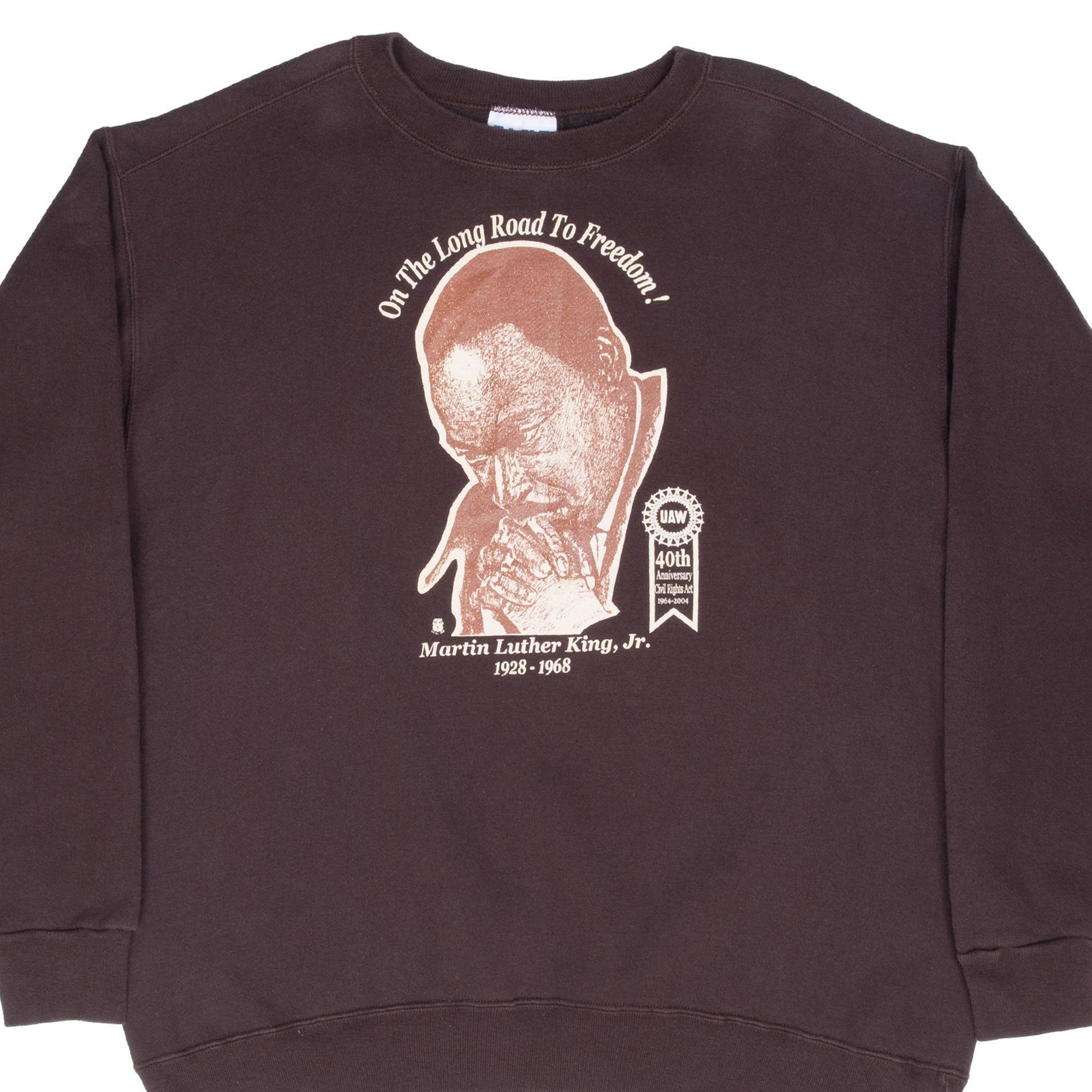 Vintage Martin Luther King Jr On The Long Road To Freedom 2004 Sweatshirt Size XL Made In Usa