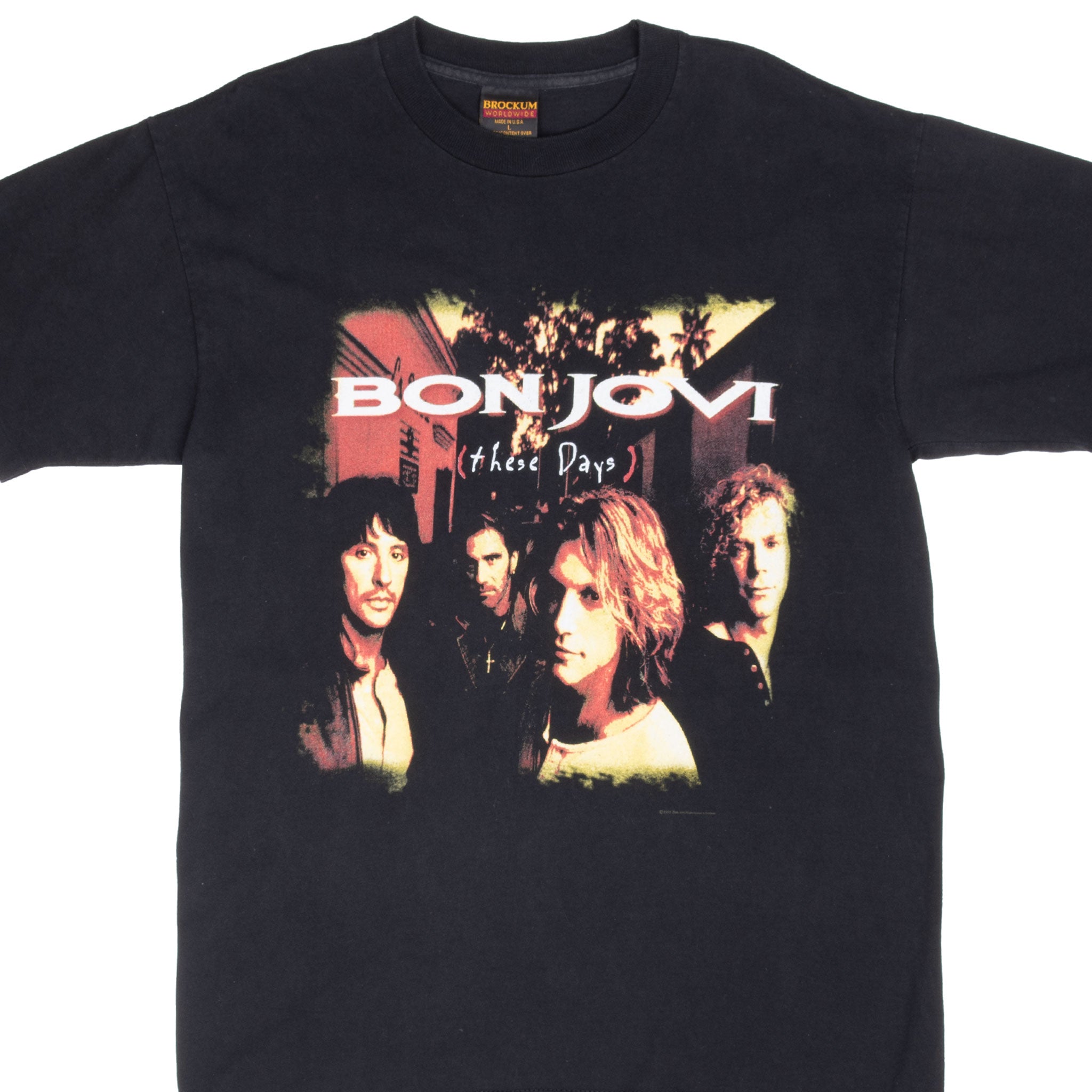 Vintage Bon Jovi These Days Tee Shirt 1995 Size Medium Made In Usa With Single Stitch Sleeves