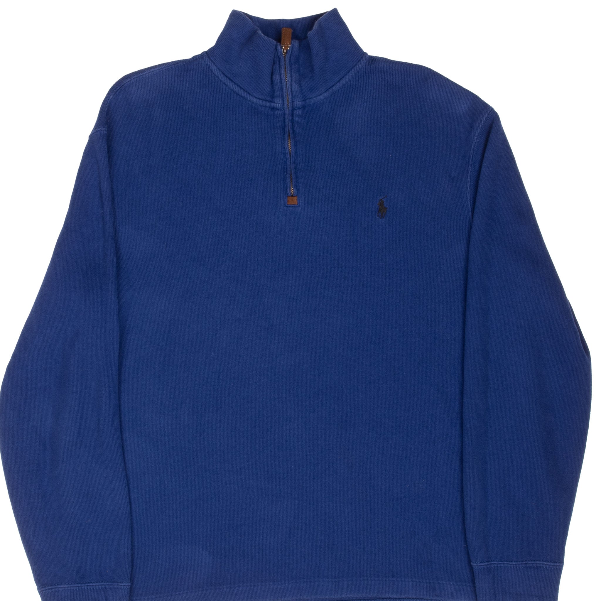 Vintage Polo Ralph Lauren Blue Quarter 1/4 Zip Sweater 1990S Size Large