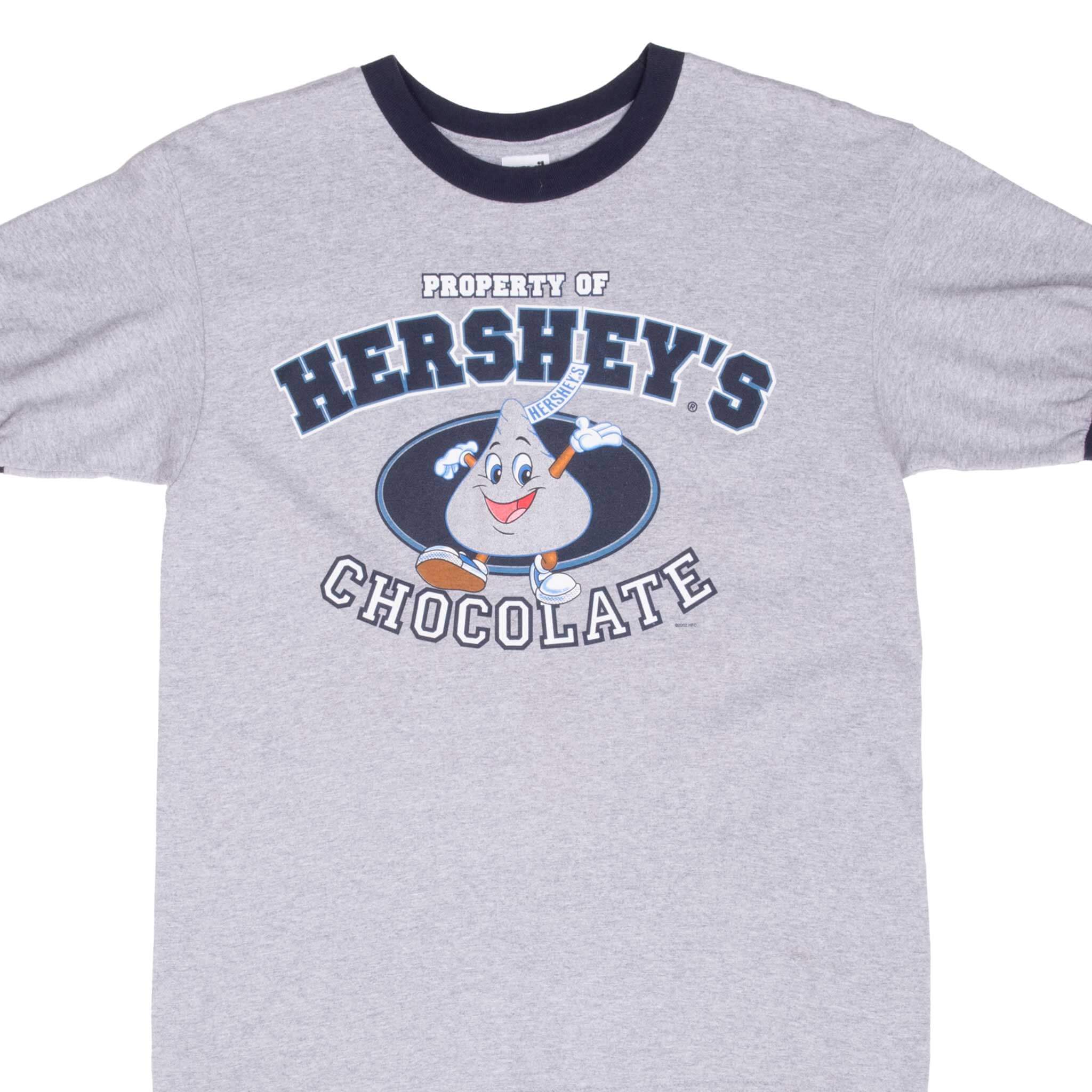 Vintage Hershey's Chocolate 2002 Ringer Tee Shirt Size Medium