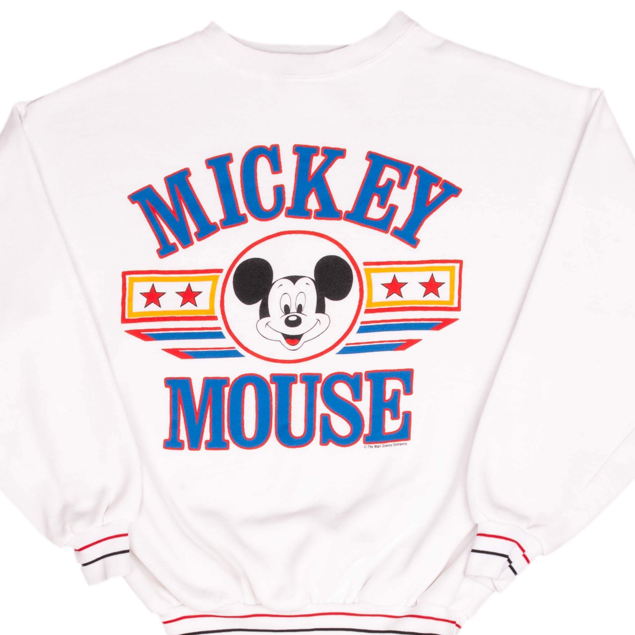 Vintage Disney Mickey Mouse 1990S White Sweatshirt Size Large