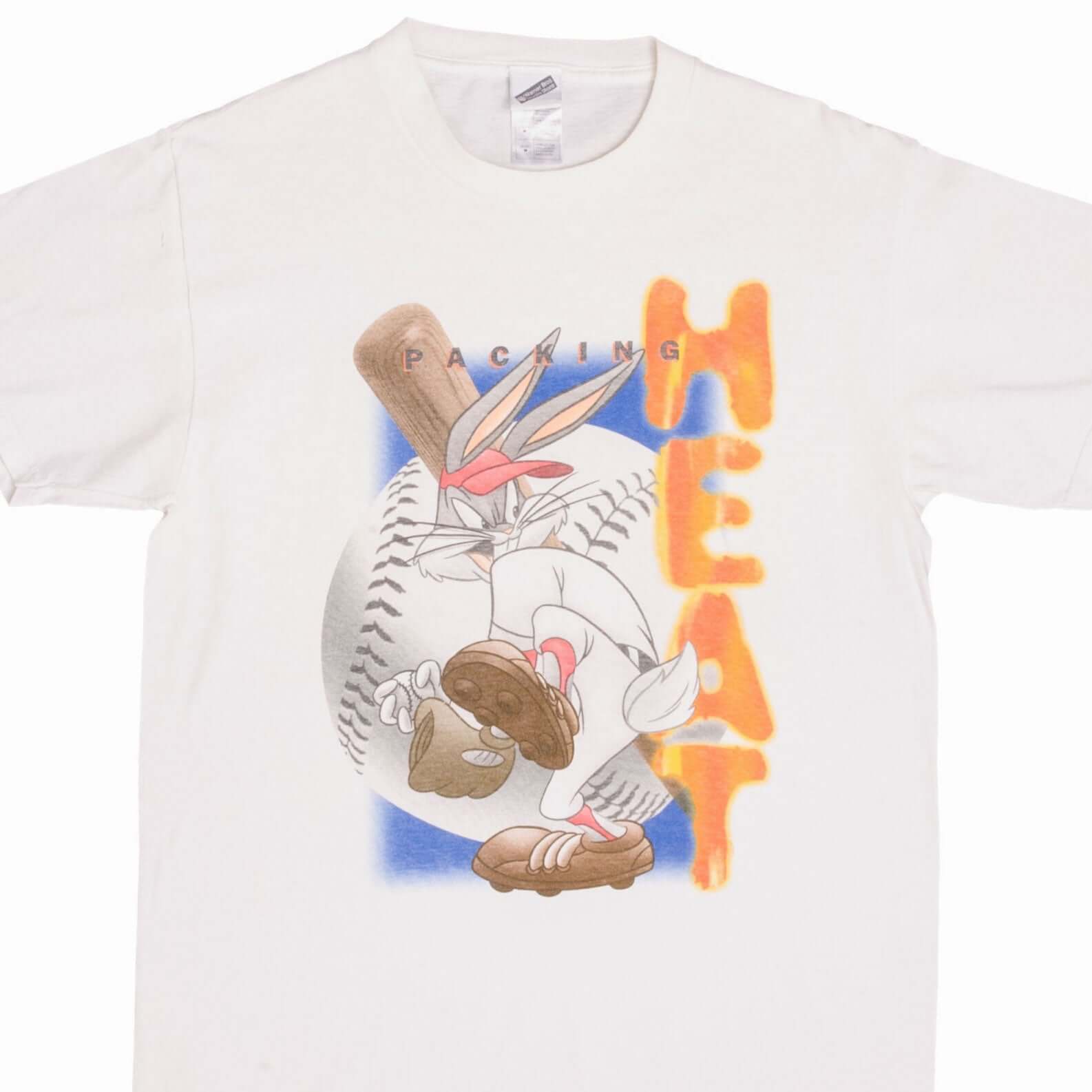 VINTAGE LOONEY TUNES BUGS BUNNY BASEBALL TEE SHIRT 1999 SIZE MEDIUM MADE IN USA