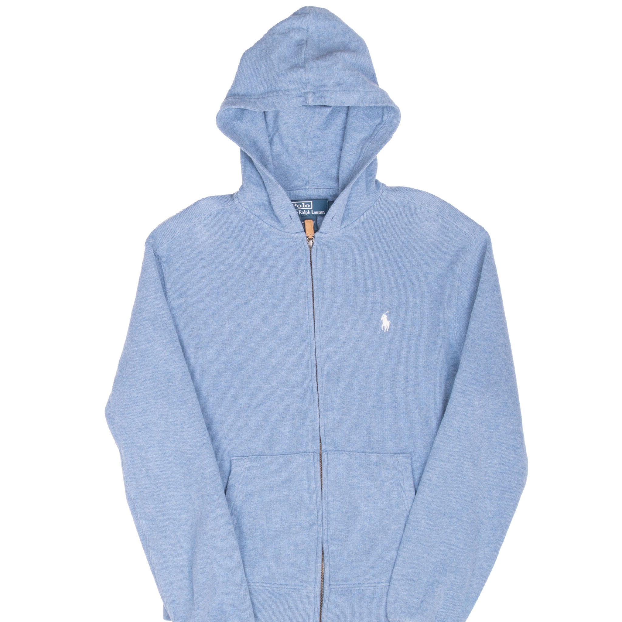 Vintage Ralph Lauren Zip up Blue Hoodie Sweatshirt Size Small 1990s