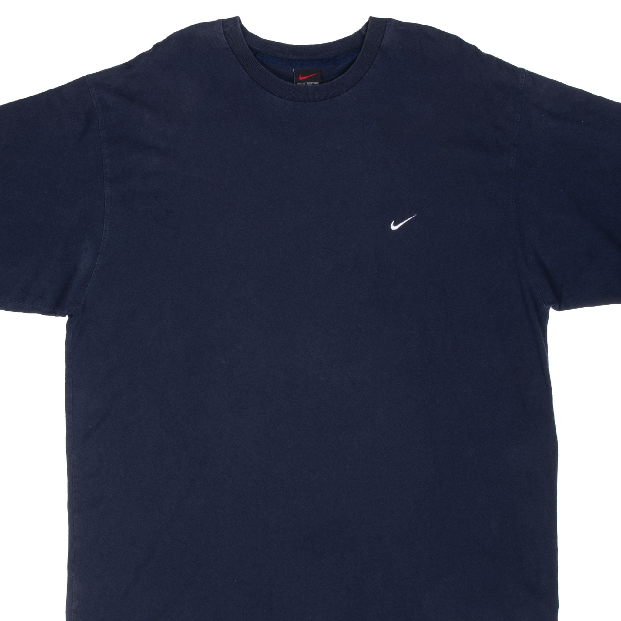 Vintage Nike Navy Classic Swoosh Tee Shirt 1990S Size XL