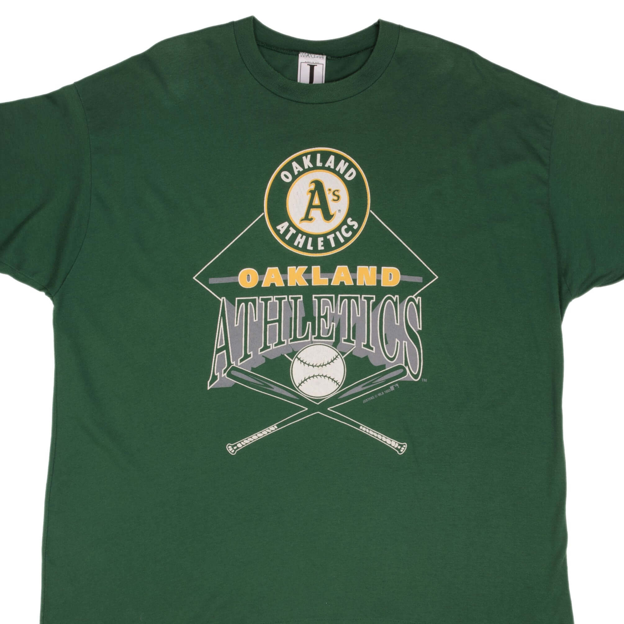 Vintage MLB Oakland Athletics Tee Shirt 1993 Size 3XL Made In USA With Single Stitch Sleeves