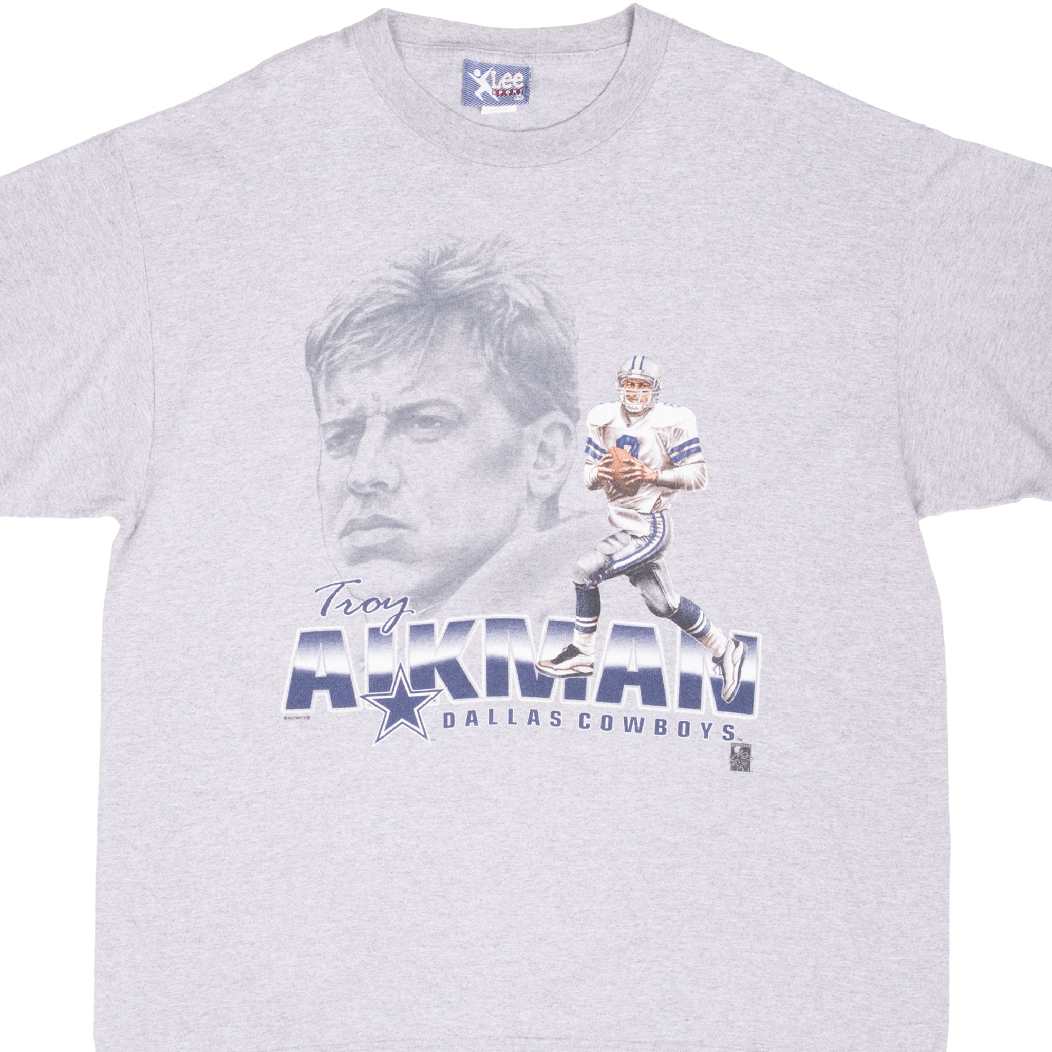 Vintage Nfl Dallas Cowboys Troy Aikman Tee Shirt 1990S Size 2XL Made In Usa