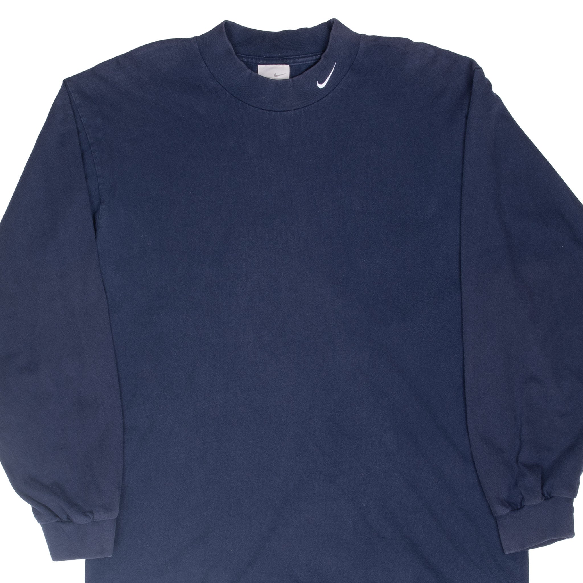 Vintage Nike Navy Blue Long Sleeve Turtle Neck Tee Shirt 2000S Size Large