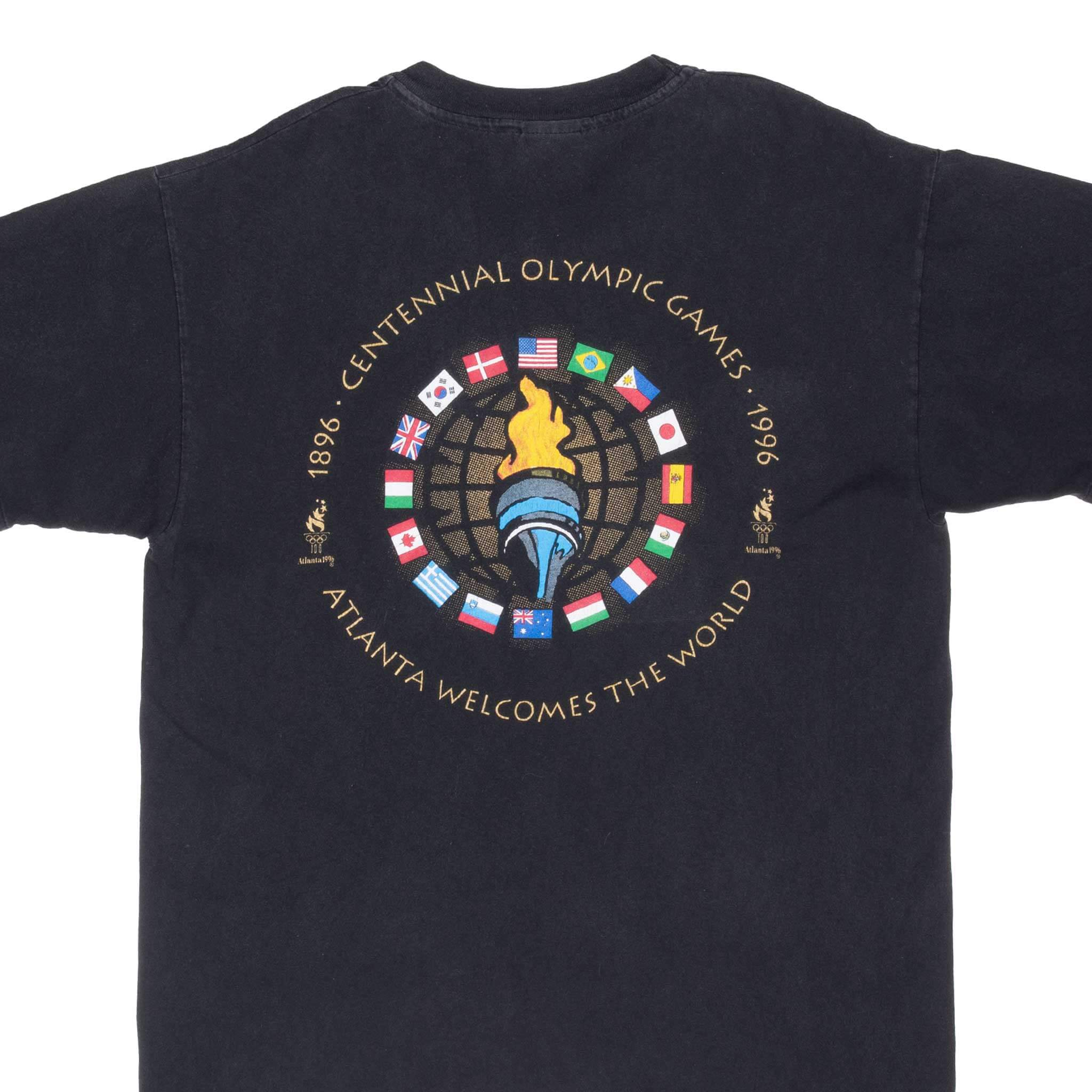 Vintage Atlanta Olympic Games Tee Shirt 1996 Size Large With Single Stitch Sleeves