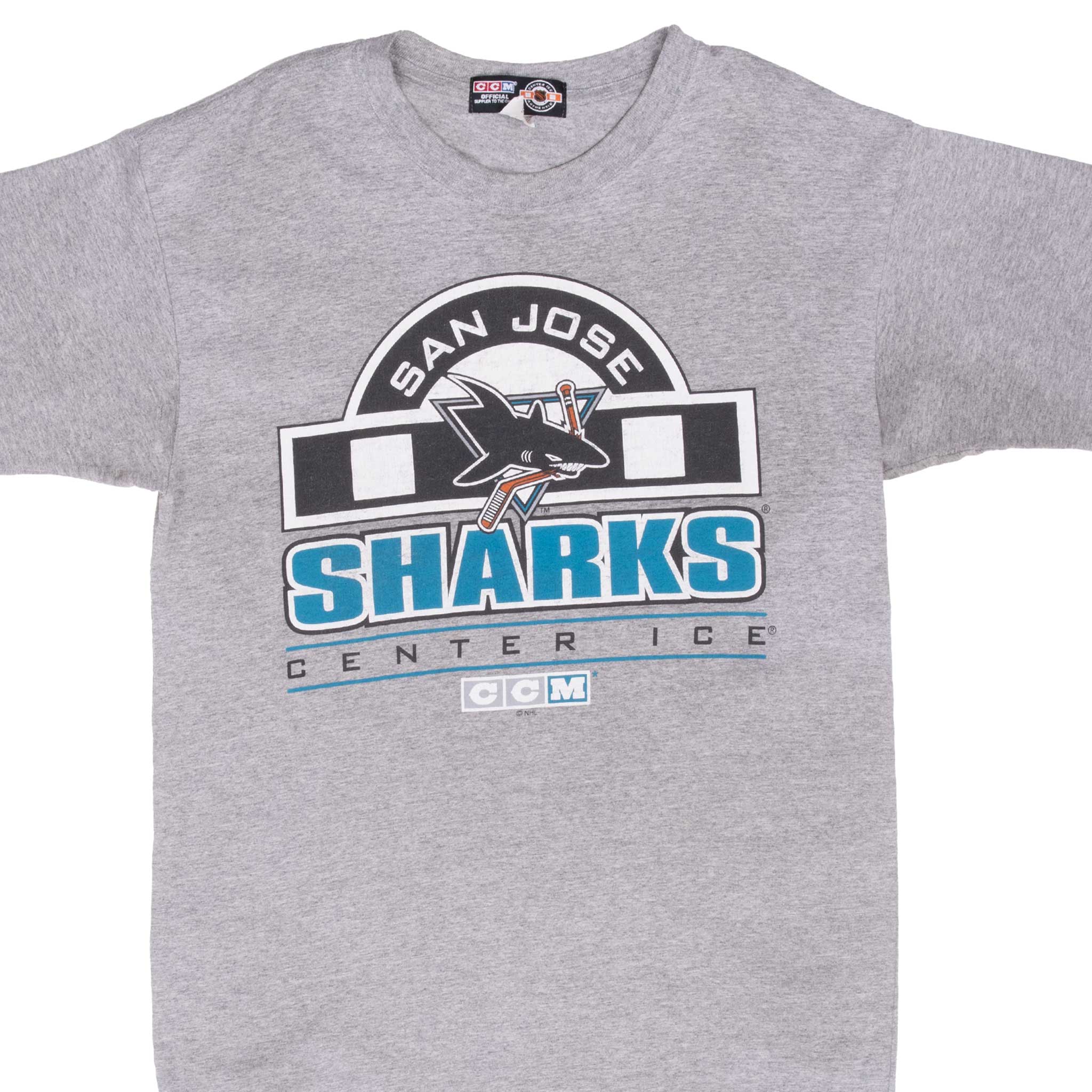 VINTAGE NHL SAN JOSE SHARKS TEE SHIRT 1990S SIZE LARGE – Vintage