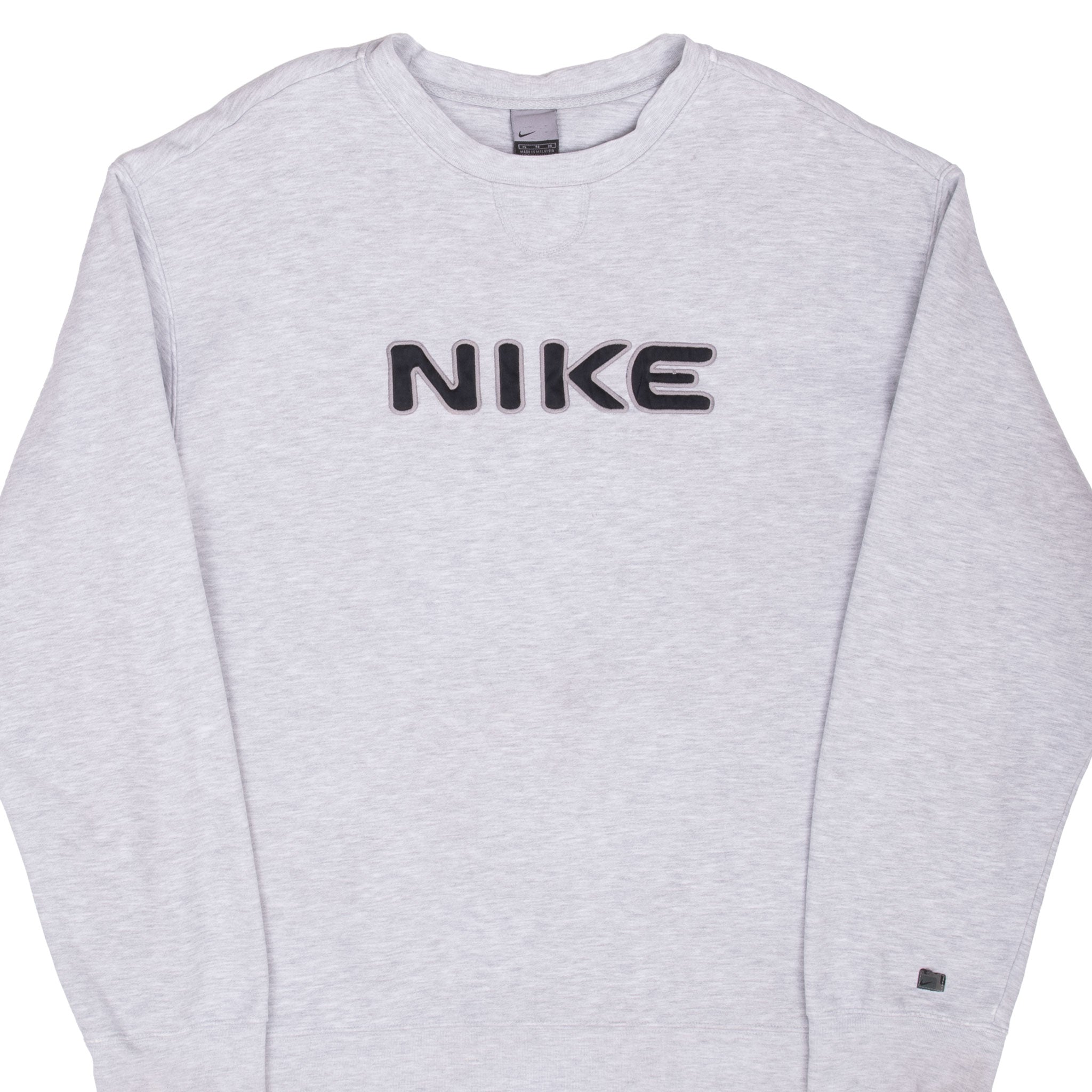 Vintage Nike Spellout Grey Sweatshirt 2000S Size XL