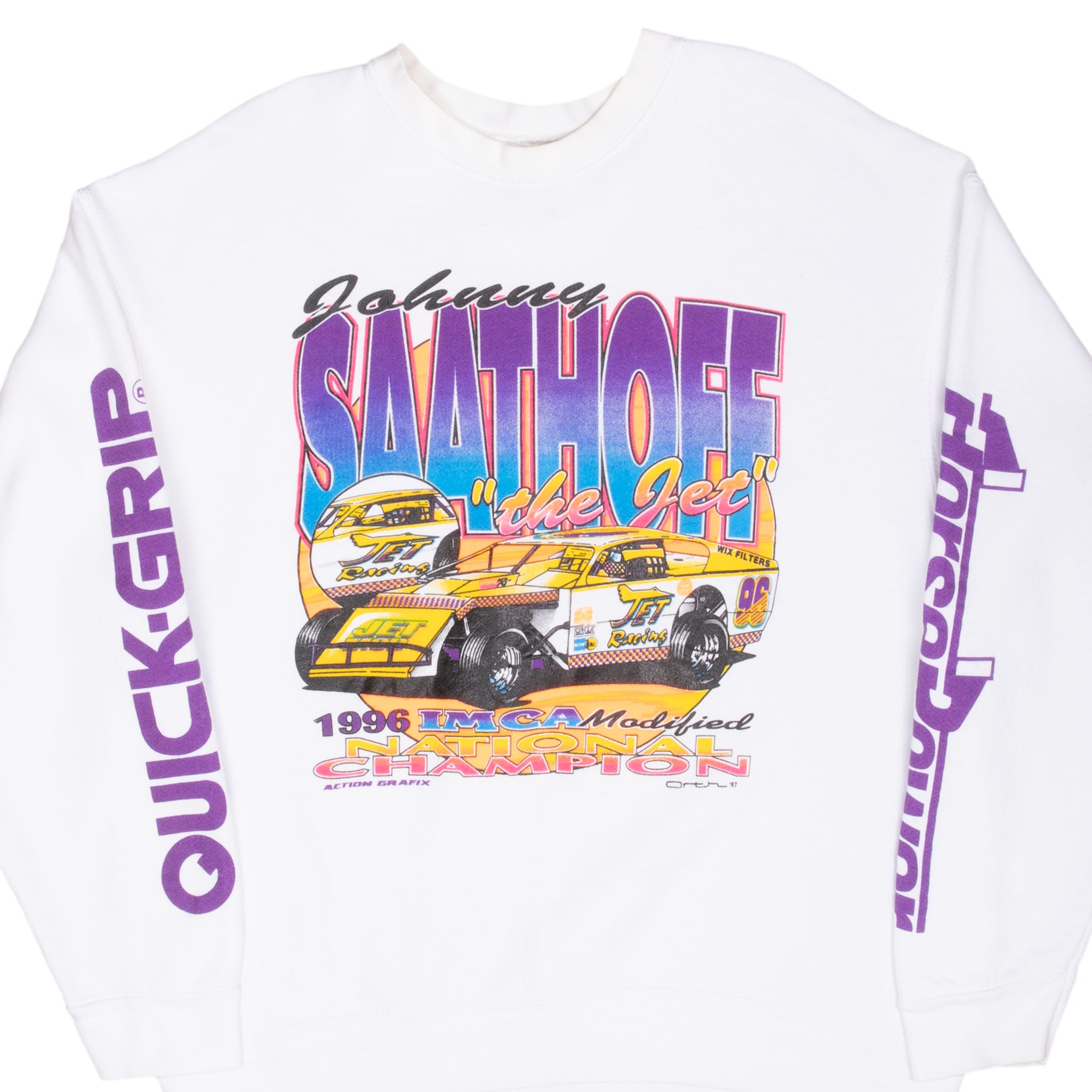Vintage Dirt Track Racing Johnny Saathoff 1996 National Champion Sweatshirt Size Xl Made In Usa