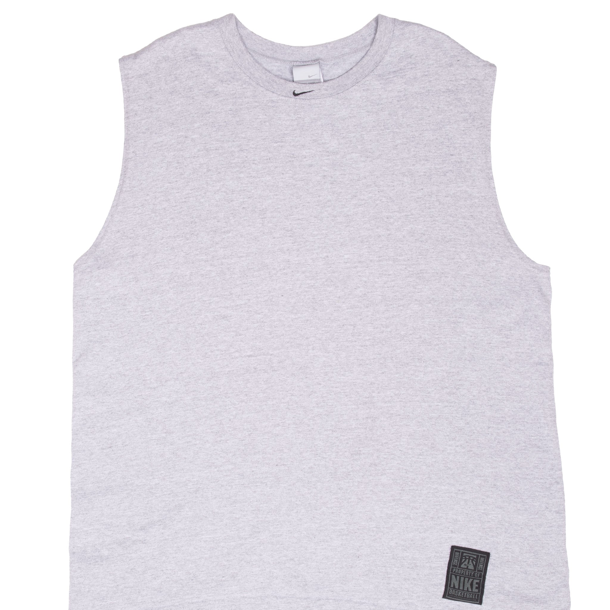 Vintage Nike Basketball Center Swoosh Grey Tank Top Tee Shirt 2000S Size Large