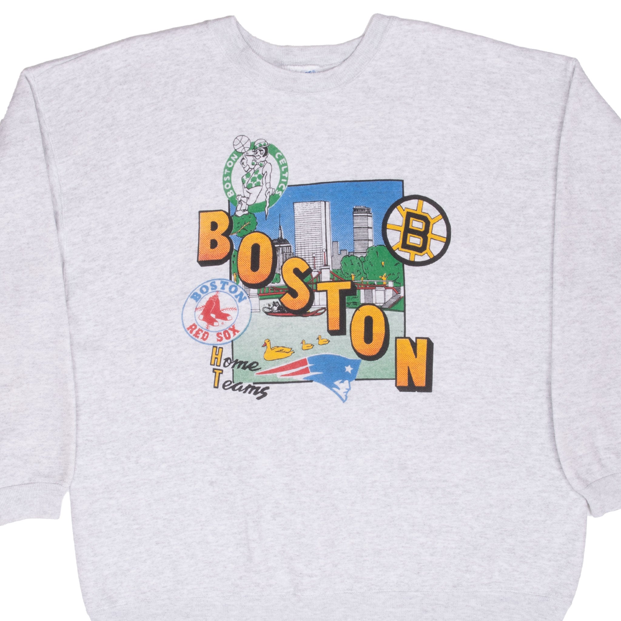 Vintage Boston Home Teams Celtics Bruins Red sox Patriots Sweatshirt 1990S Size XL