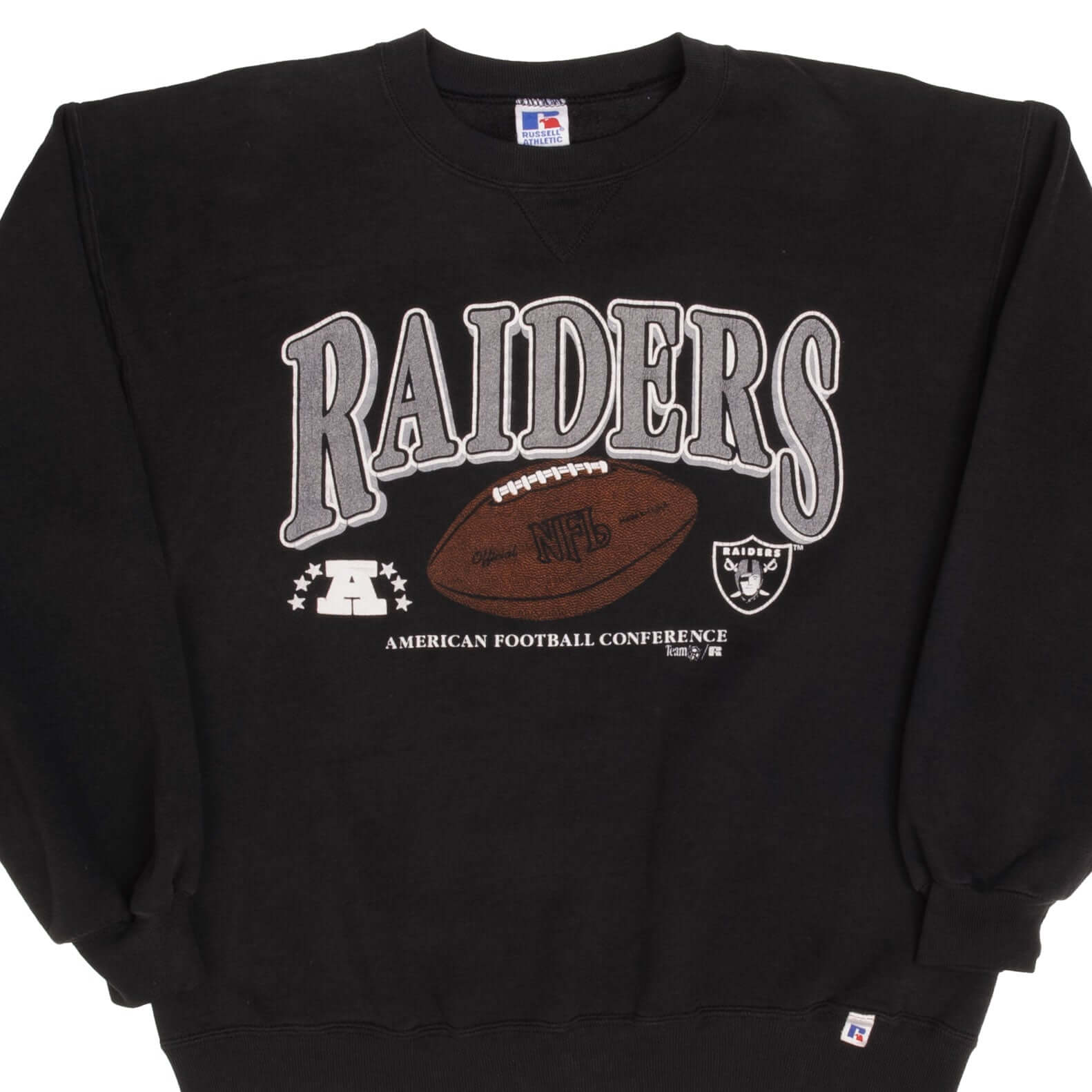 Vintage NFL Los Angeles Raiders American Football Conference Sweatshirt Size Large Made In USA