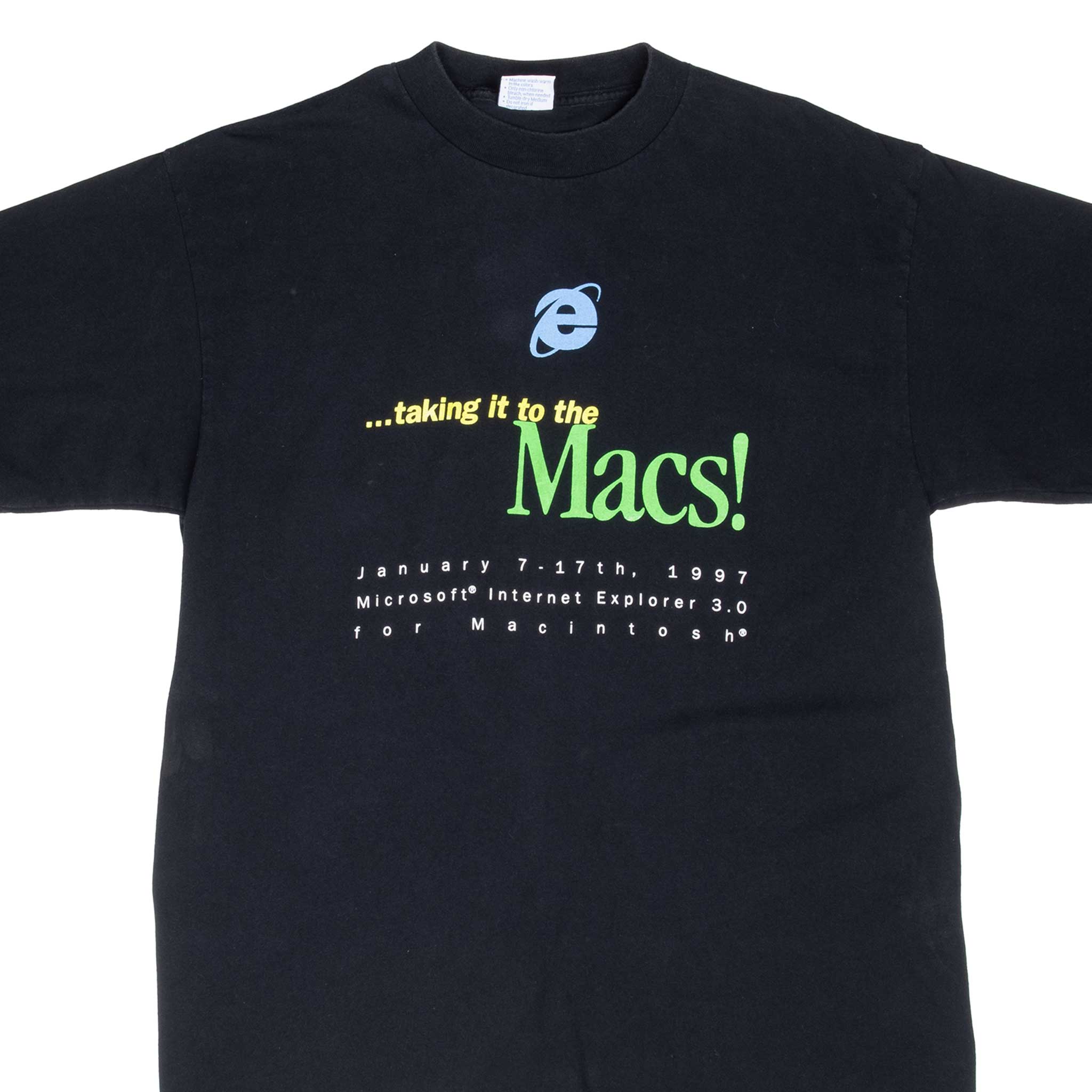 Vintage Microsft Internet Explorer For Macs 1997 Tee Shirt Size Large Made In Usa