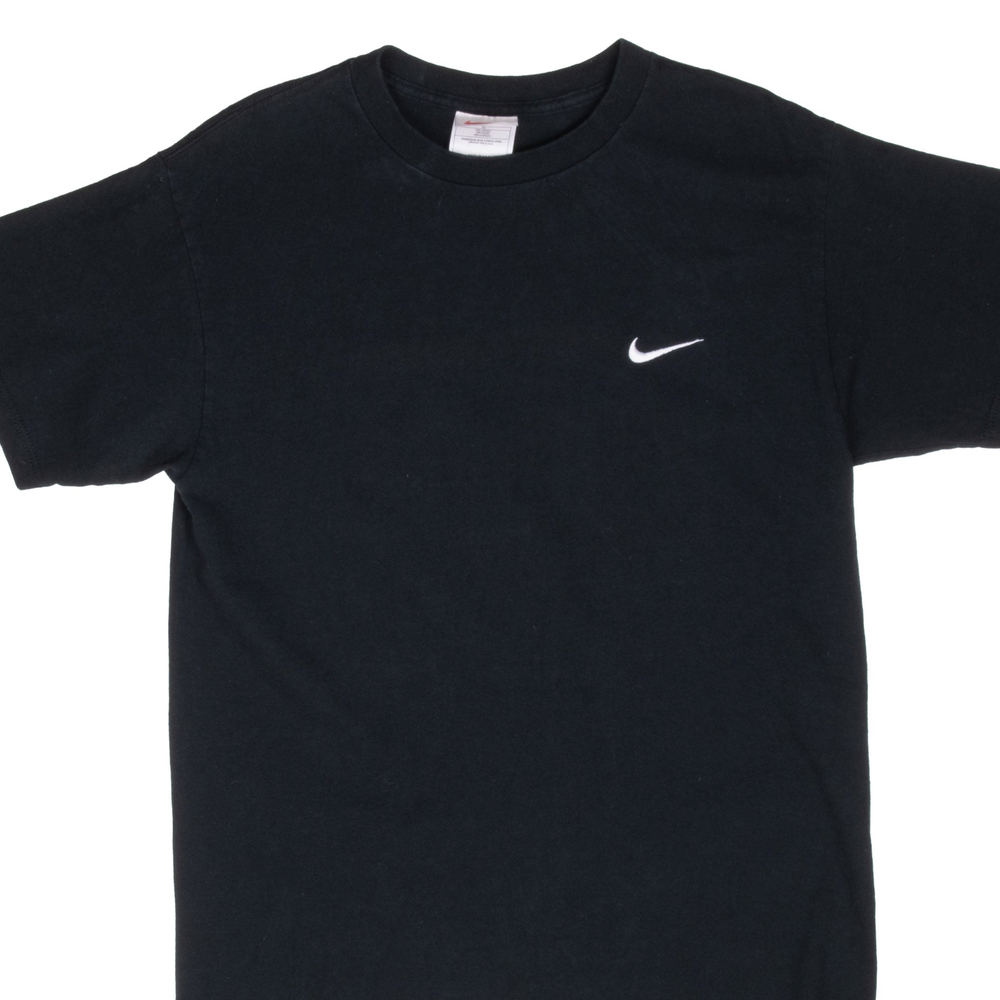 Vintage Nike Classic Swoosh Black Tee Shirt 1990S Size Small Made In Usa