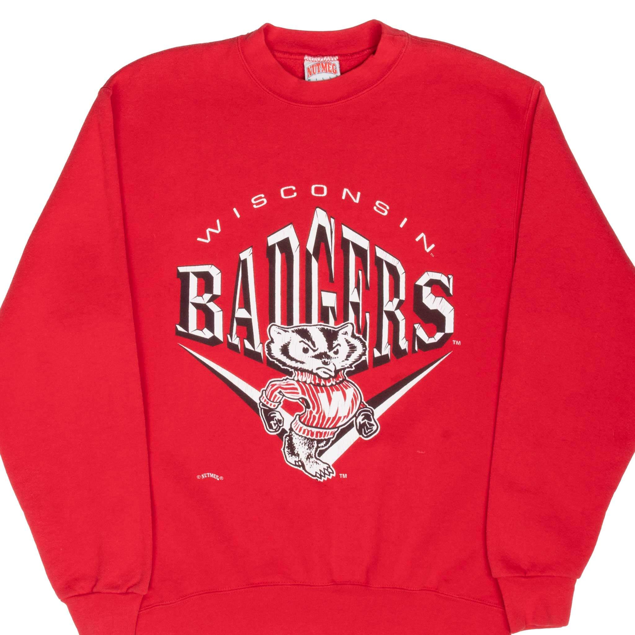 Vintage Ncaa Wisconsin Badgers Red Sweatshirt 1990S Size Medium