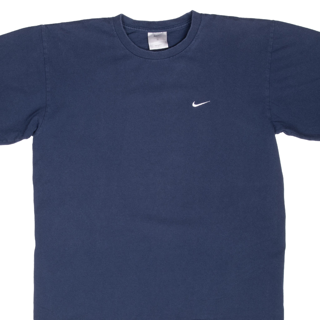 Vintage Nike Classic Swoosh Navy Blue Tee Shirt 2000S Size Medium