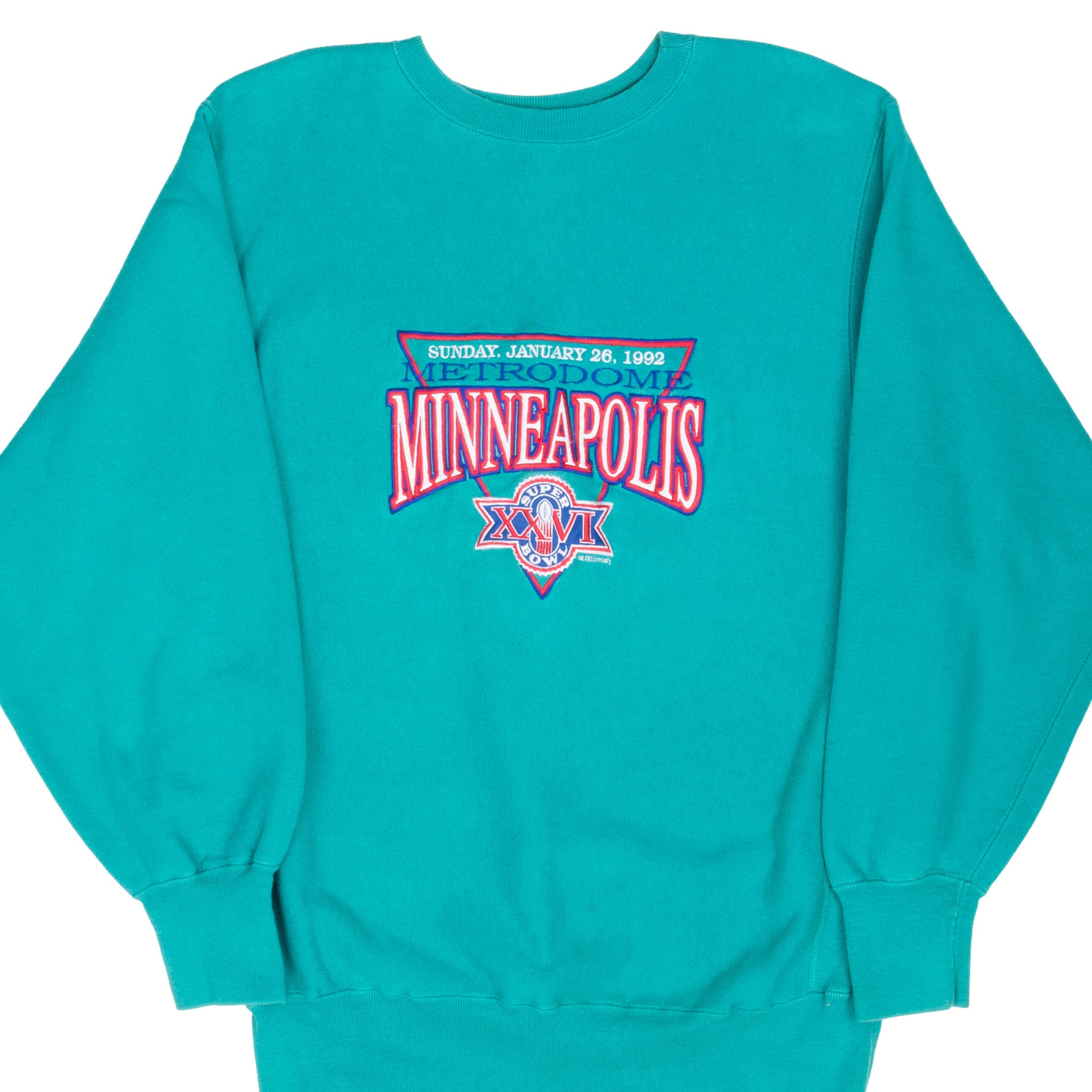 Vintage Nfl Champion Reverse Weave Metrodome Minneapolis Super Bowl XXVI 1992 Sweatshirt Size XL Made In USA
