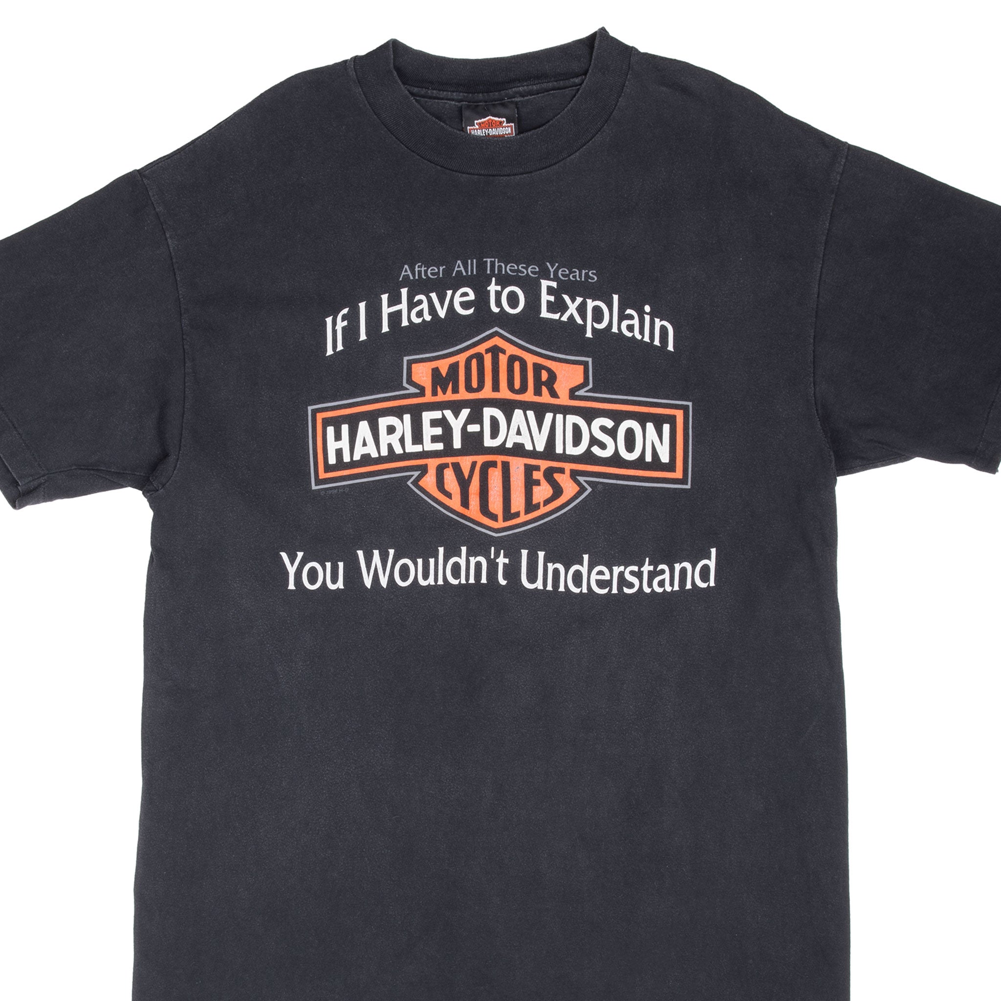 Vintage Harley Davidson Chicago 1996 Tee Shirt Size Large Made In Usa With Single Stitch Sleeves