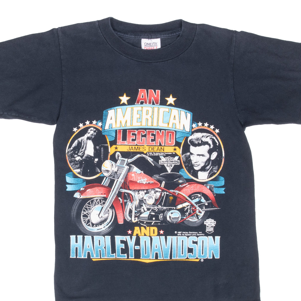 Vintage Harley Davidson James Dean Tee Shirt 1987 Size Xs Made In Usa With Single Stitch Sleeves