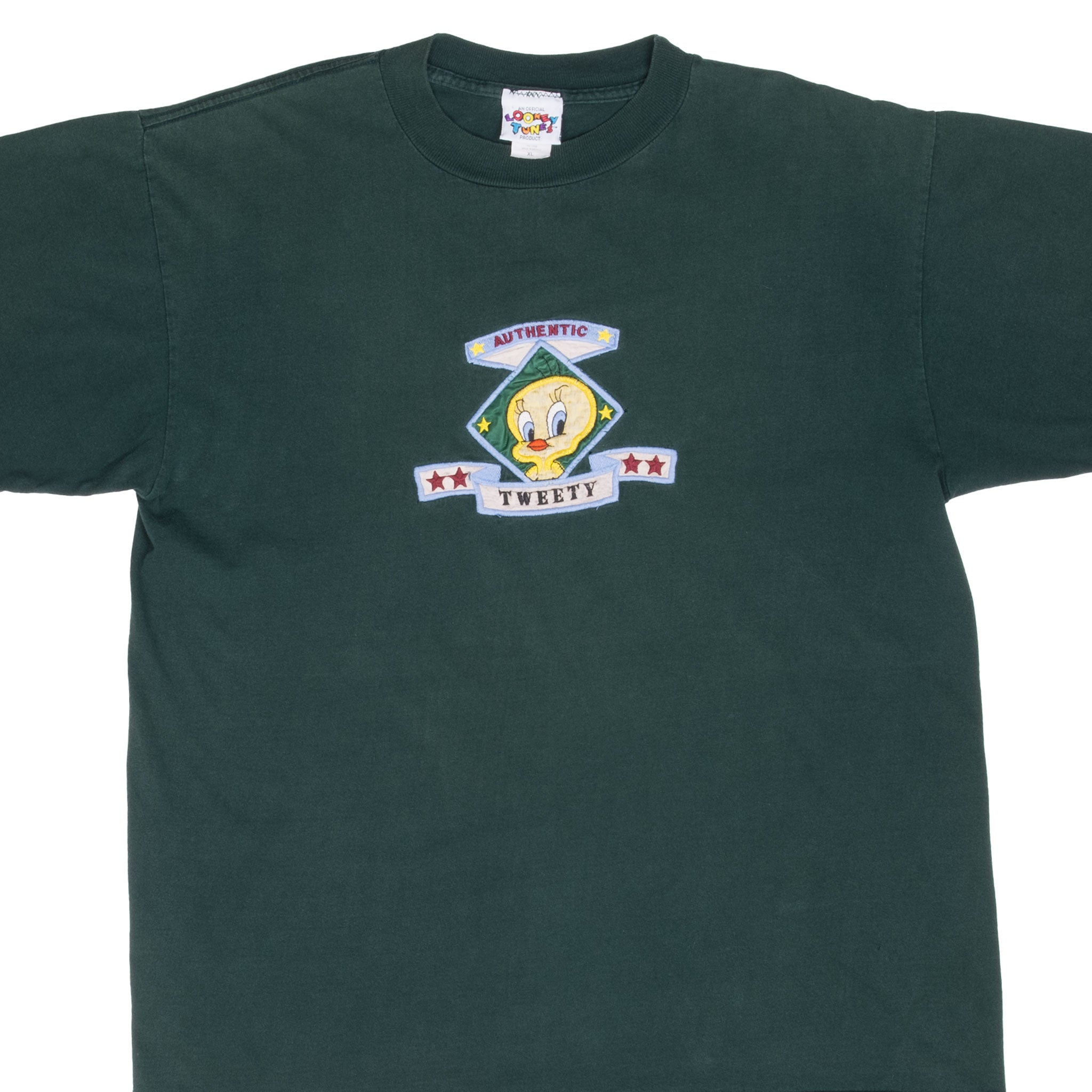 Vintage Looney Tunes Tweety Embroidered Tee Shirt 1996 Size Large Made In Usa