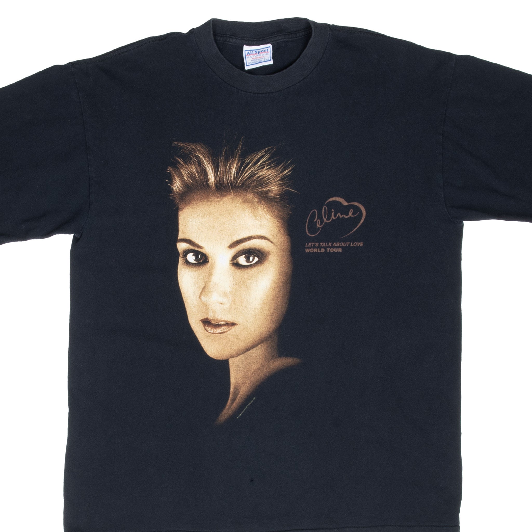 Vintage Celine Dion 1999 Lets Talk About Love World Tour Tee Shirt Size Large Made In Usa With Single Stitch Hem