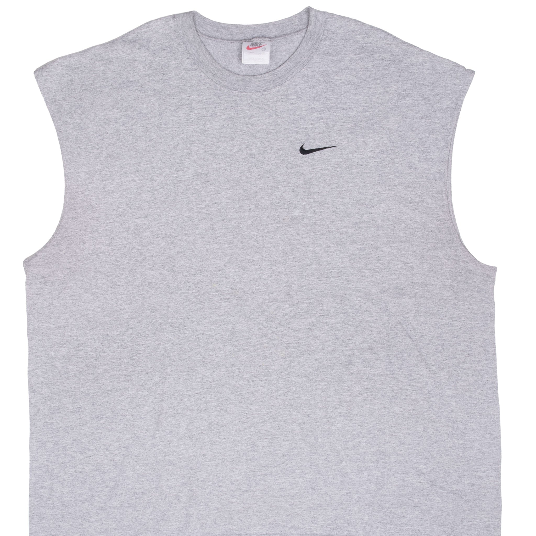 Vintage Nike Center Swoosh Grey Tank Top Tee Shirt 1990S Size 2XL