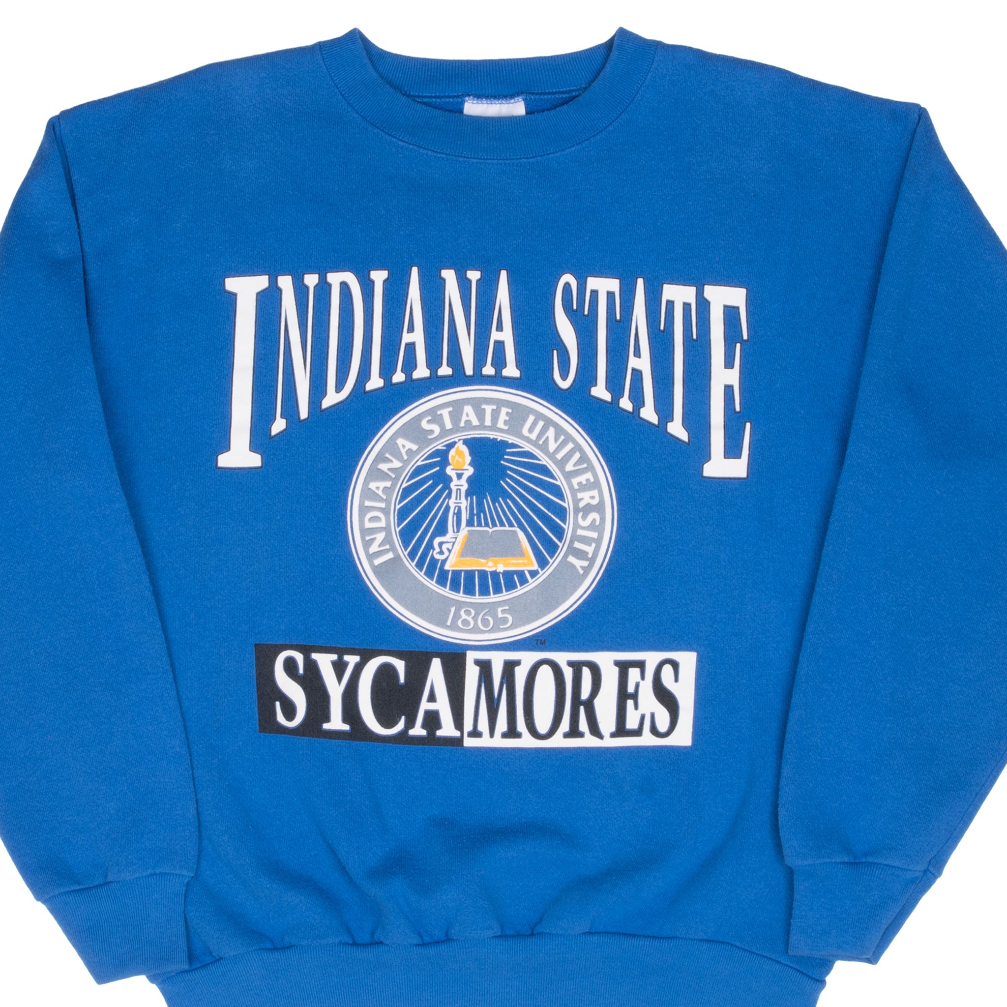 Vintage Ncaa Indiana State Sycamores Sweatshirt 1990S Size Large Made In Usa