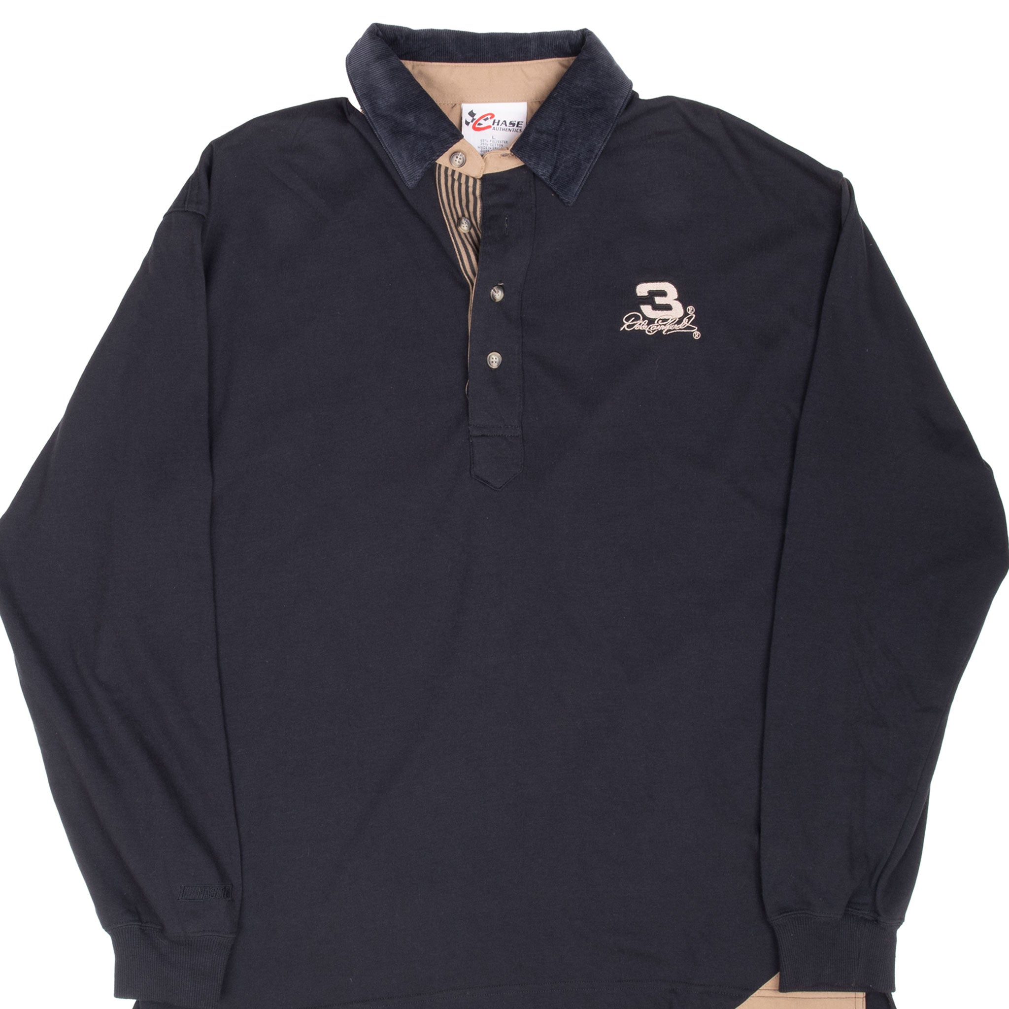 Vintage Nascar Dale Earnhardt Long Sleeve Polo Shirt 1990S Size Large