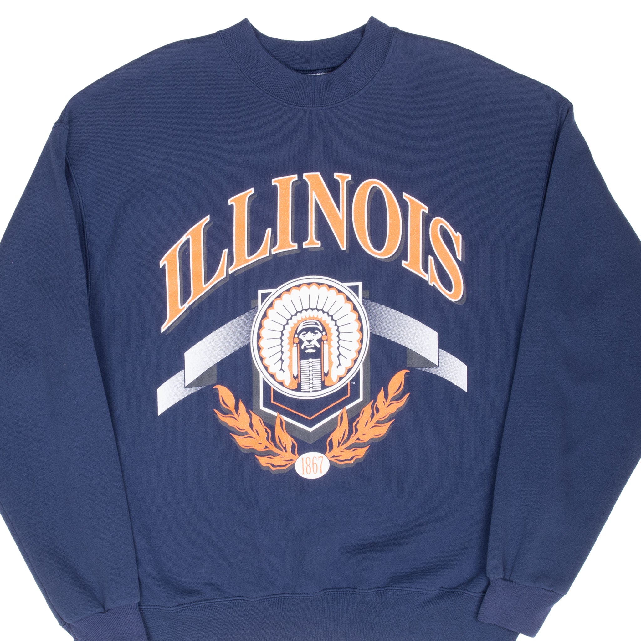 Vintage NCAA Illinois Illini Sweatshirt 1990S Size XL Made In Usa